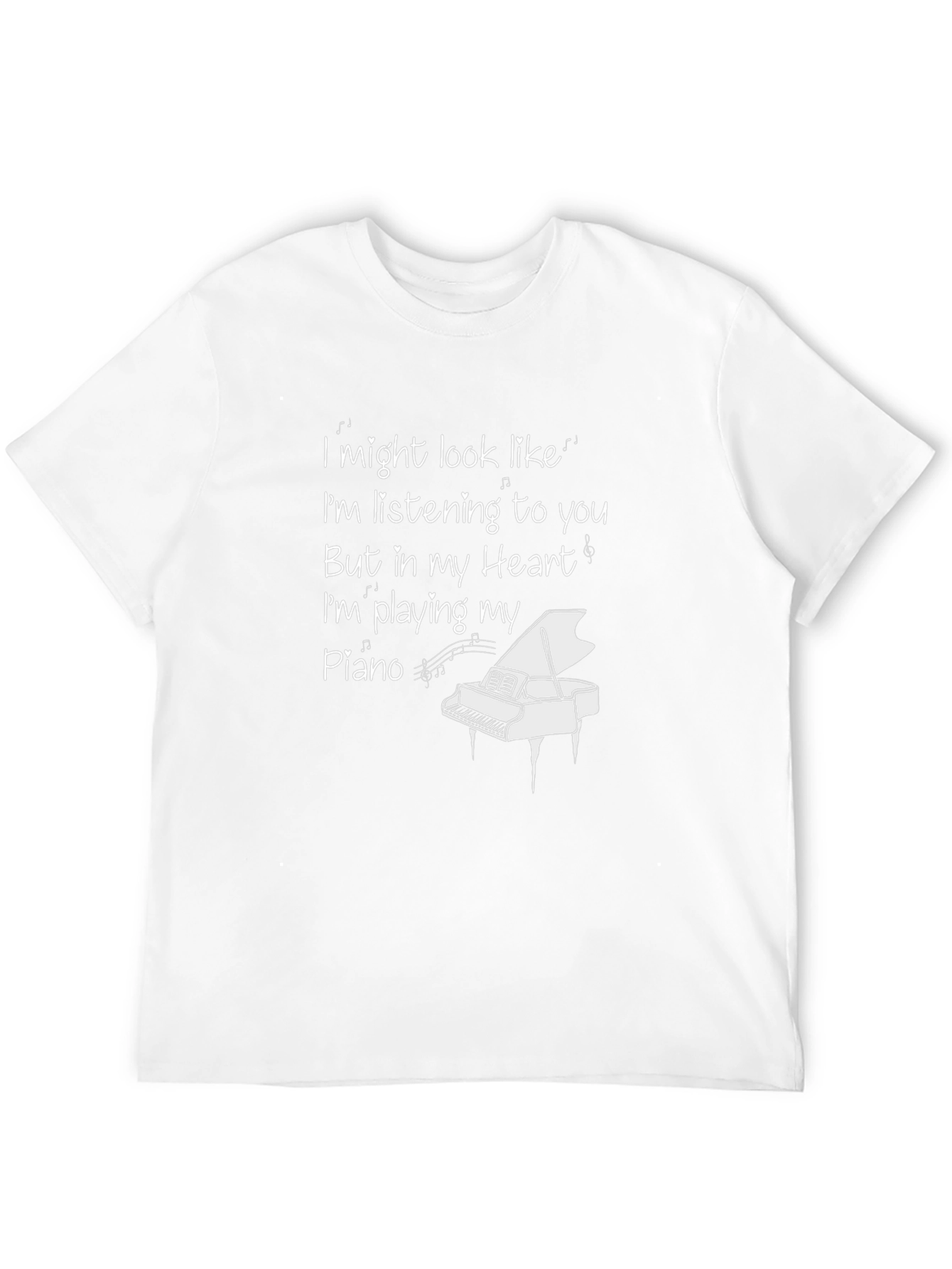 Black Piano Heart T-Shirt: Musician's Apparel view 12