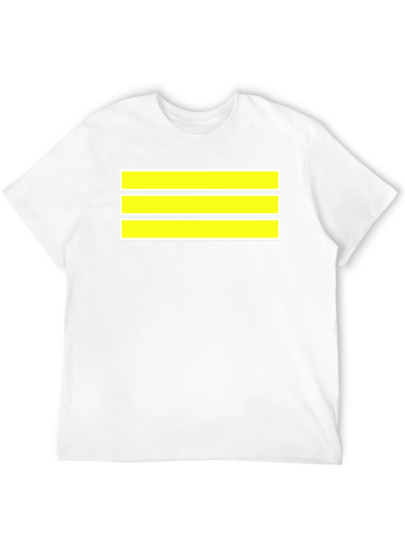 Black Striped Graphic Tee - Bold Yellow Bands on Black Cotton view 12
