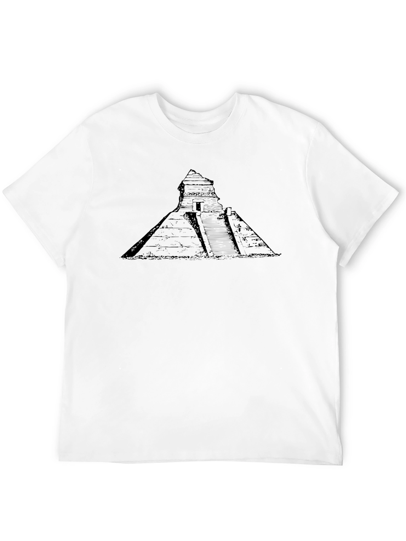 Black Mayan Pyramid Graphic Tee - Black Cotton Blend view 12