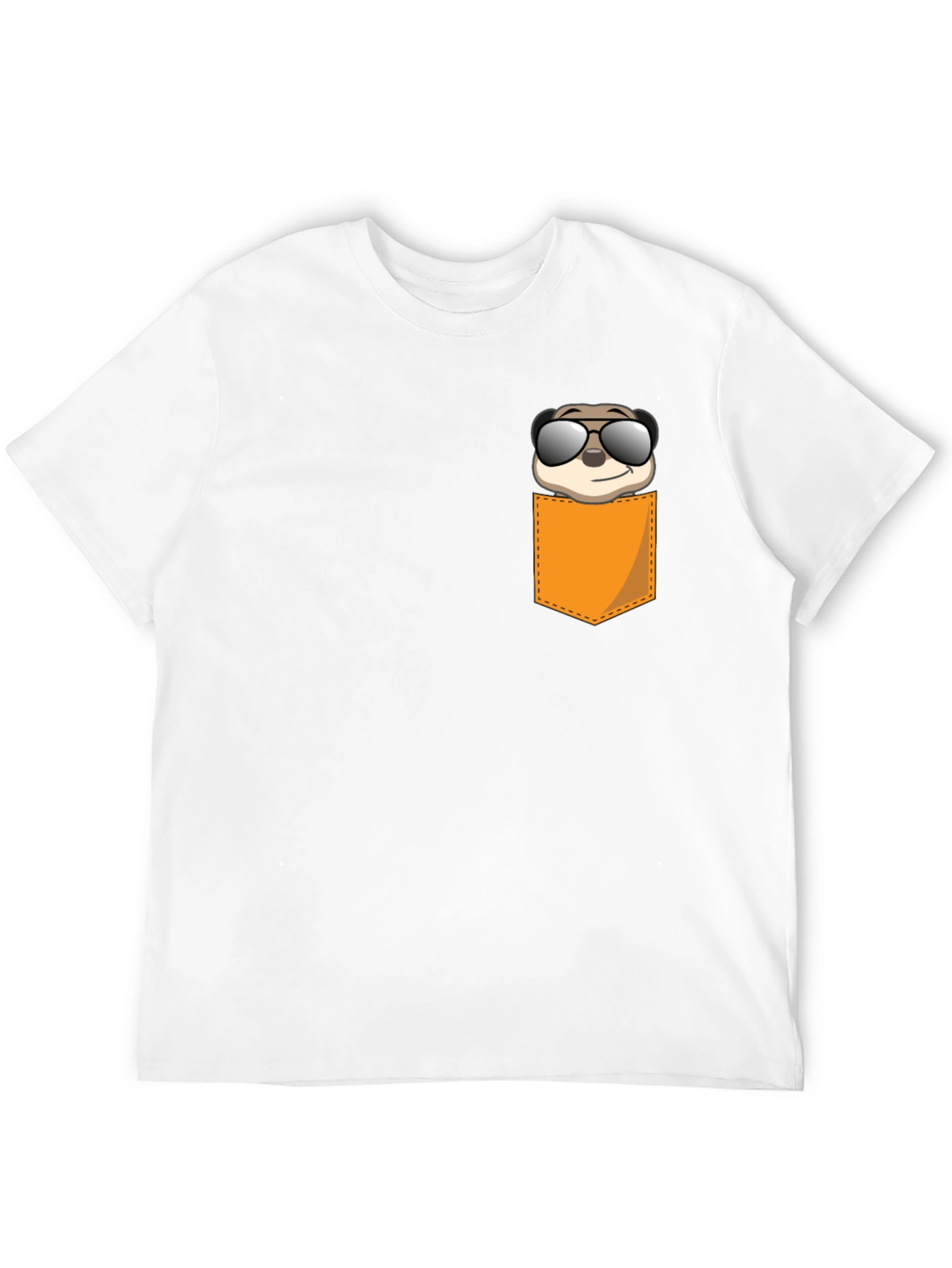Black Cool Meerkat Pocket Tee - Graphic Print Black T-Shirt view 12