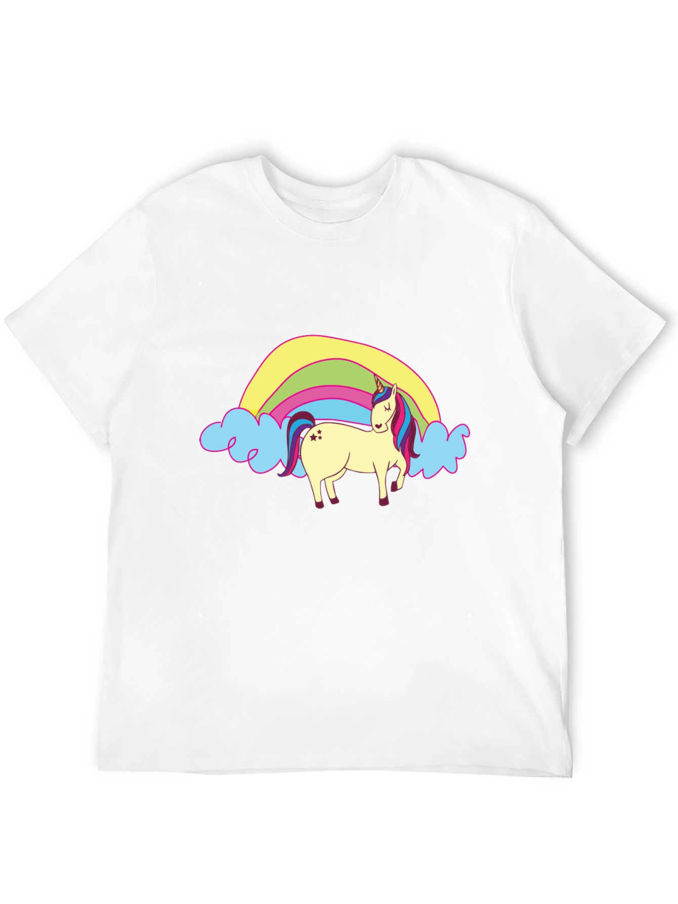 Black Unicorn & Rainbow Graphic Tee - Black Casual T-Shirt view 12