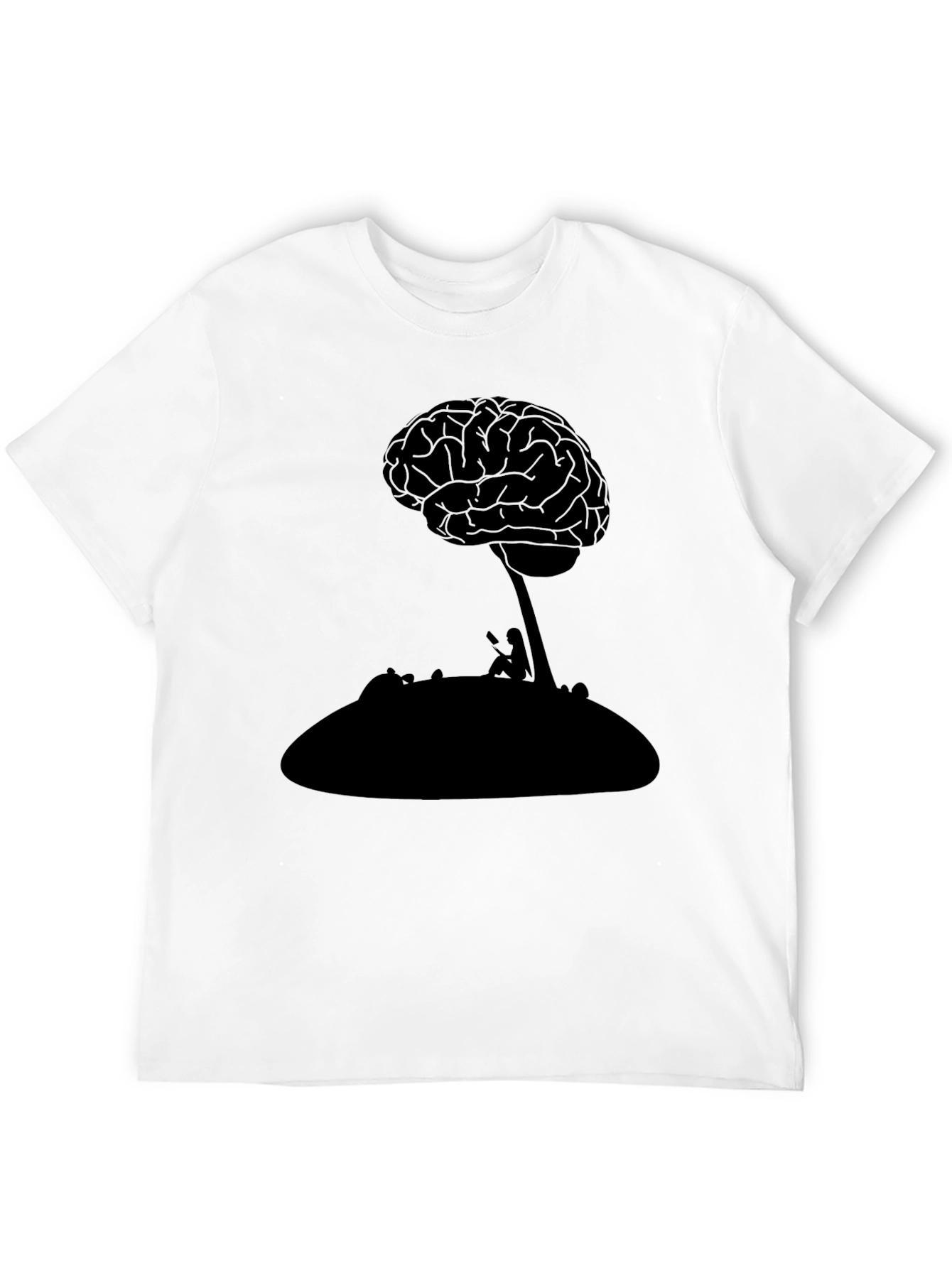 Black Brain Tree Silhouette T-Shirt view 12
