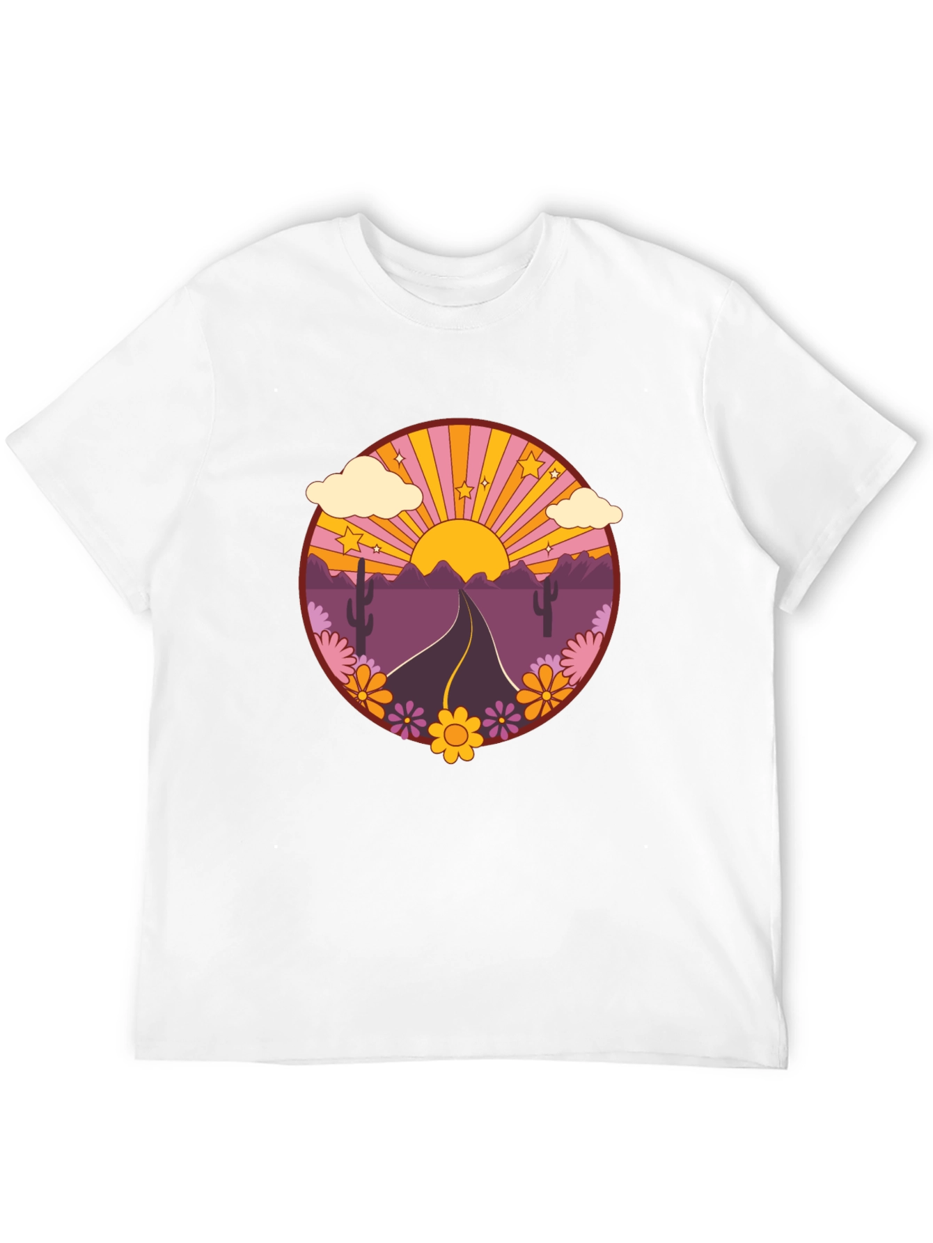Black Retro Desert Road Trip T-Shirt view 12