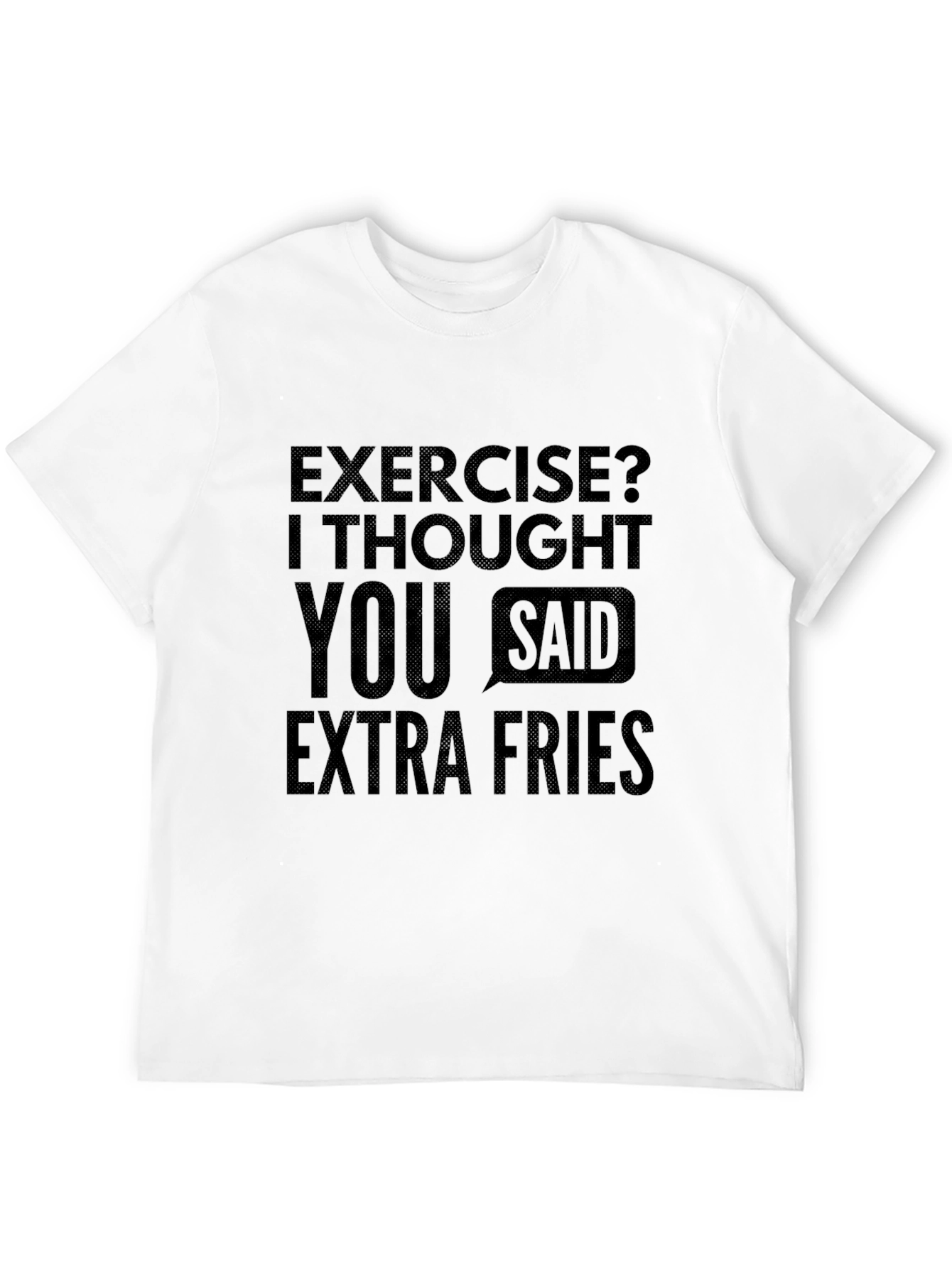 Black Funny Extra Fries Graphic T-Shirt view 12