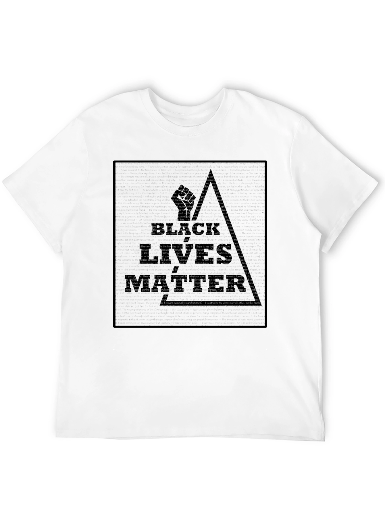 Black Text Art Graphic Tee - Black Cotton Blend Shirt view 12