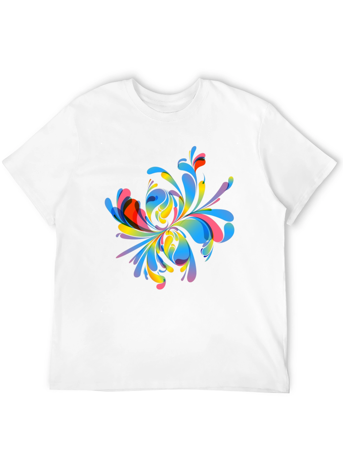 Black Colorful Abstract Floral Graphic Print T-Shirt view 12
