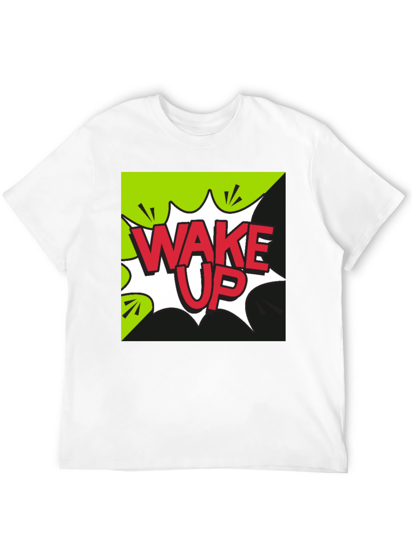 Black Wake Up Graphic Tee - Black Cotton T-Shirt view 12