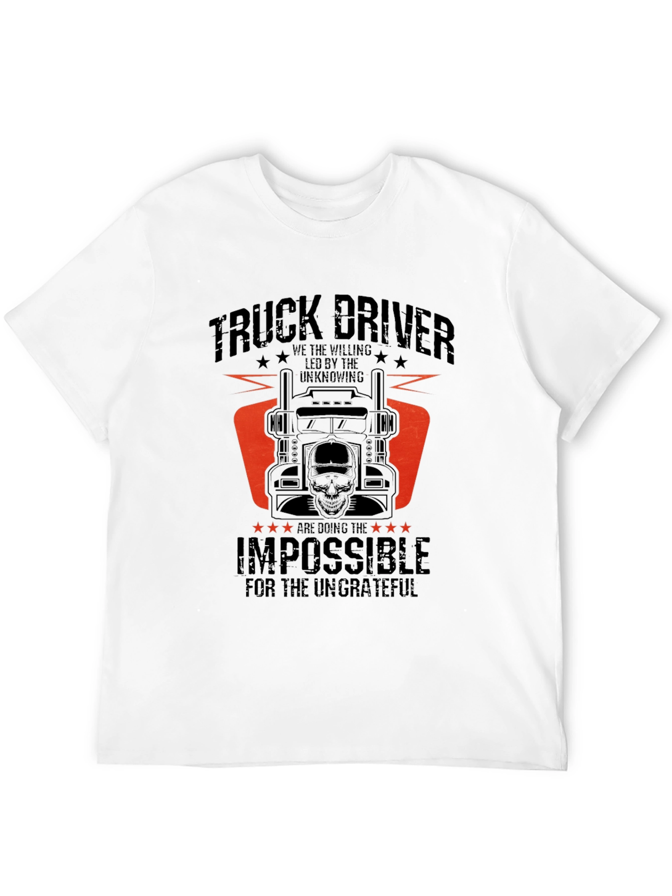Black Truck Driver T-Shirt - Doing the Impossible view 12