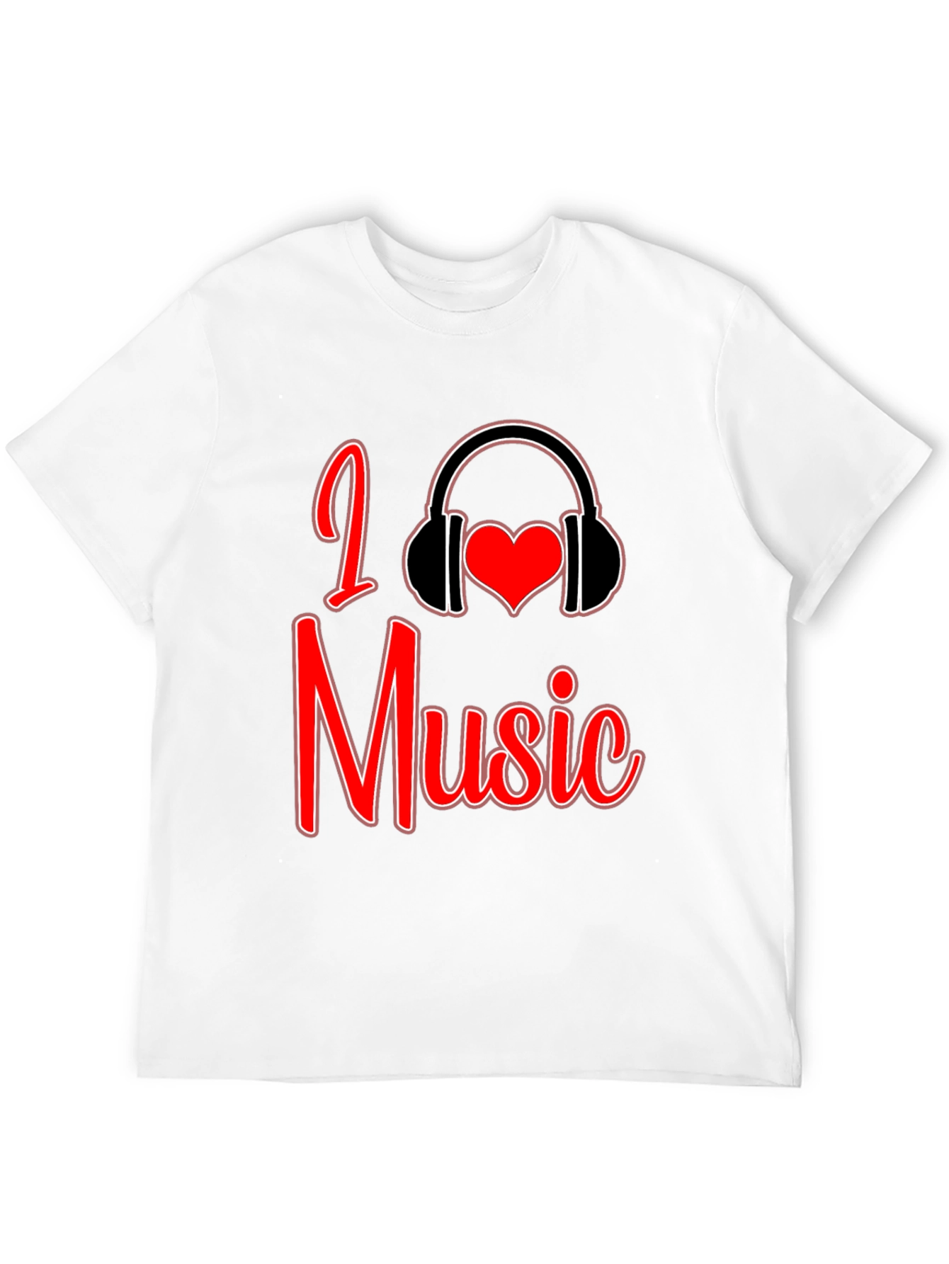 Black I Love Music Graphic T-Shirt view 12