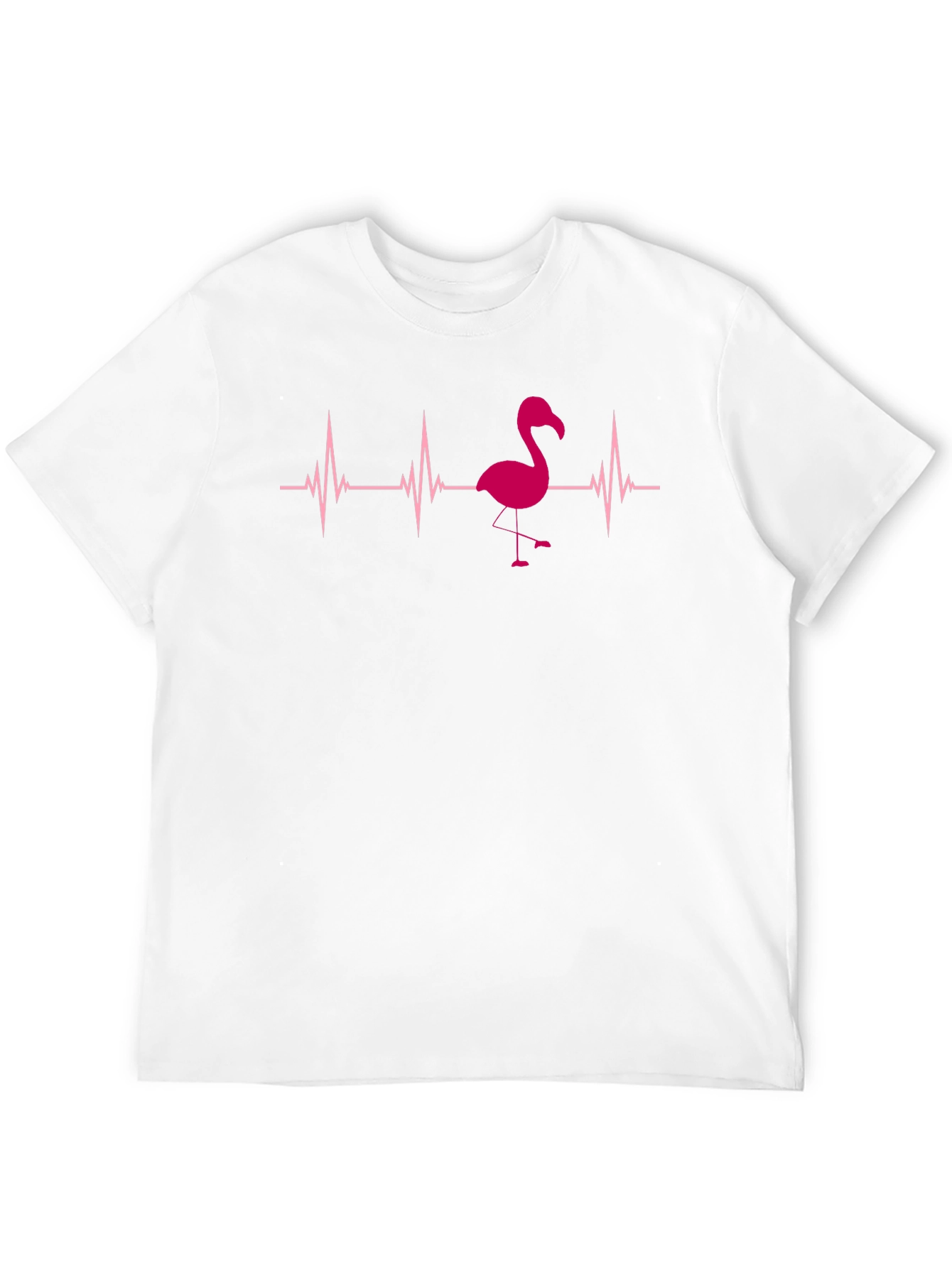 Black Flamingo Heartbeat T-Shirt - Fun Graphic Tee view 12