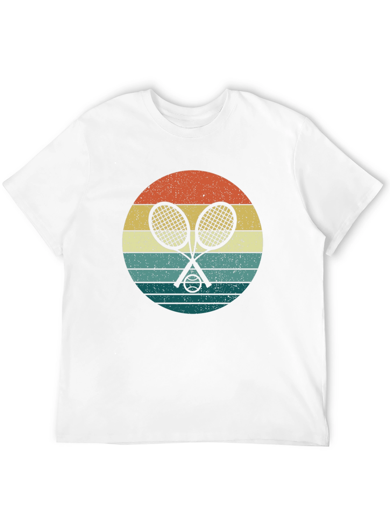 Black Retro Tennis Rackets & Ball Graphic T-Shirt view 12