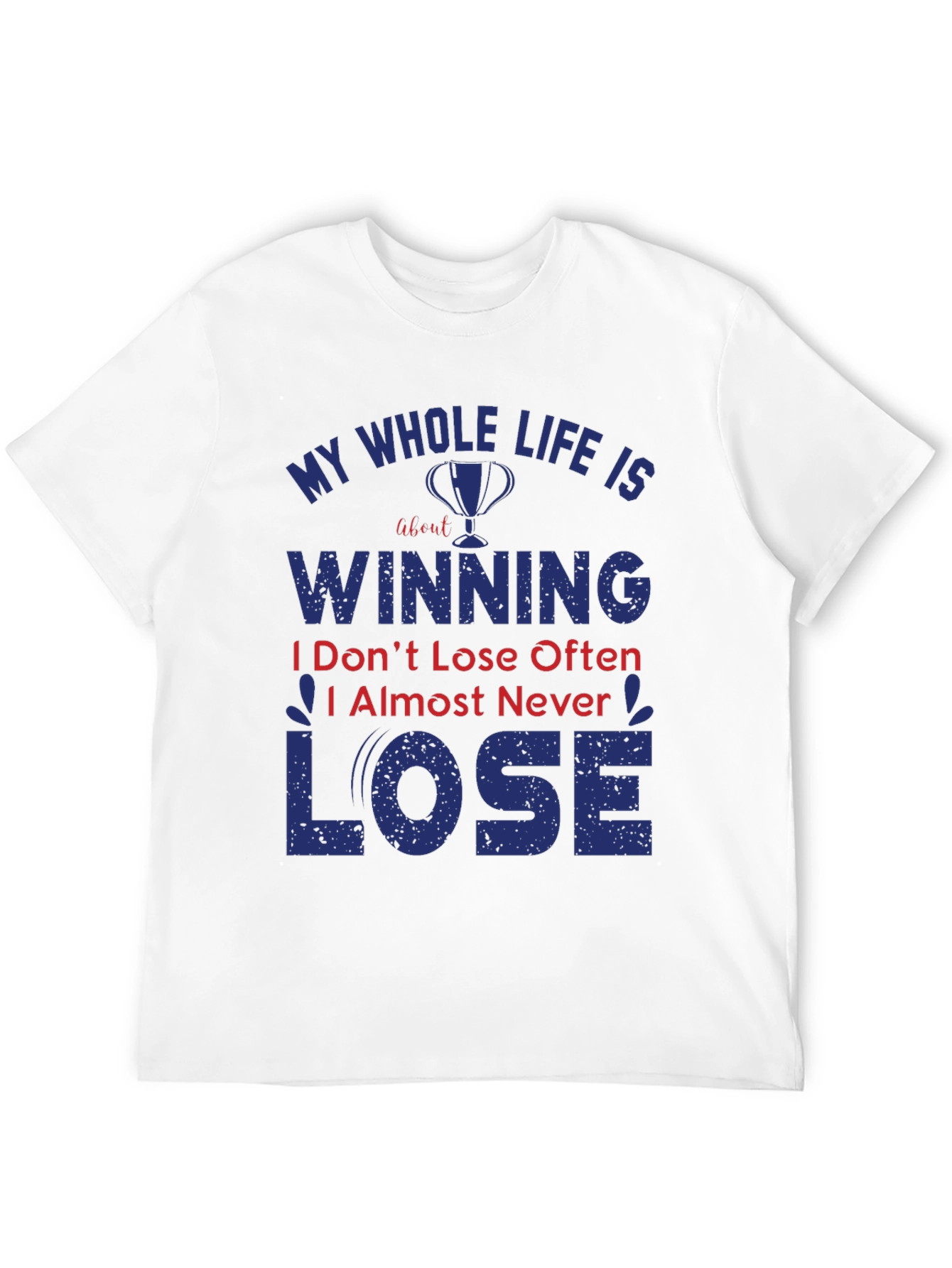 Black Winning T-Shirt: Never Lose Attitude Black Tee view 12