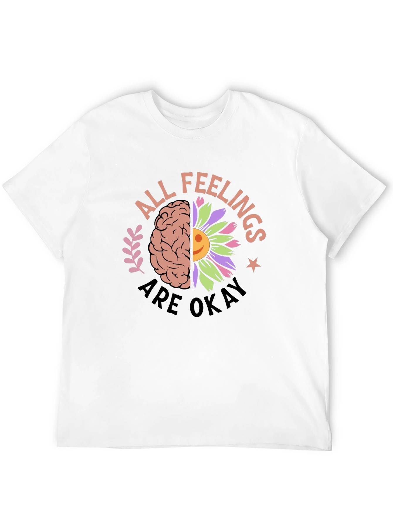 Black All Feelings Are Okay Graphic Tee view 12