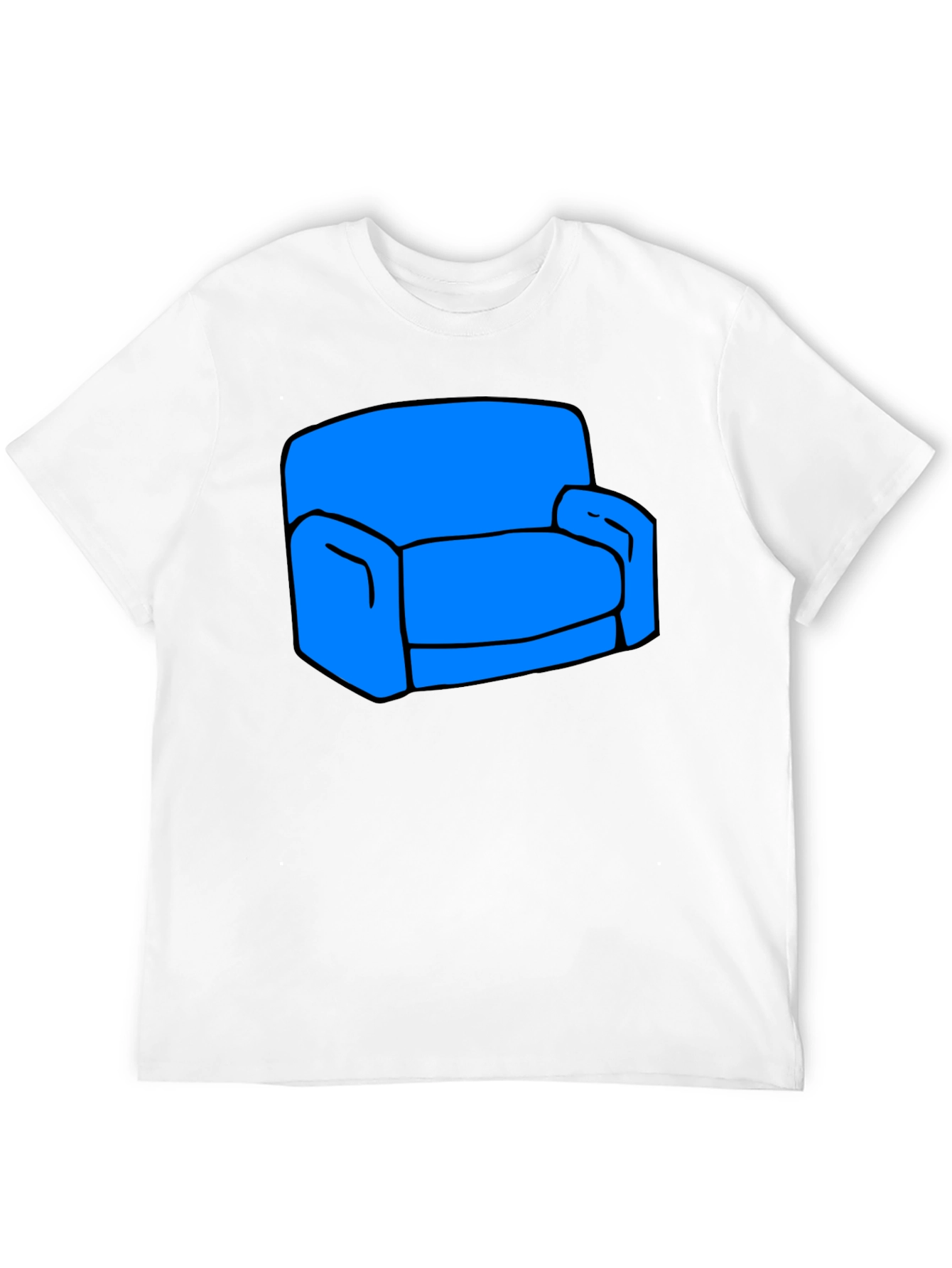 Black Novelty Couch Graphic T-Shirt - Black Cotton Tee view 12