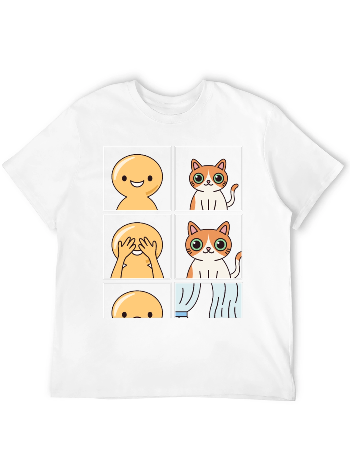 Black Peek-a-boo Cat T-Shirt: Soft Cotton, Fun Design view 12