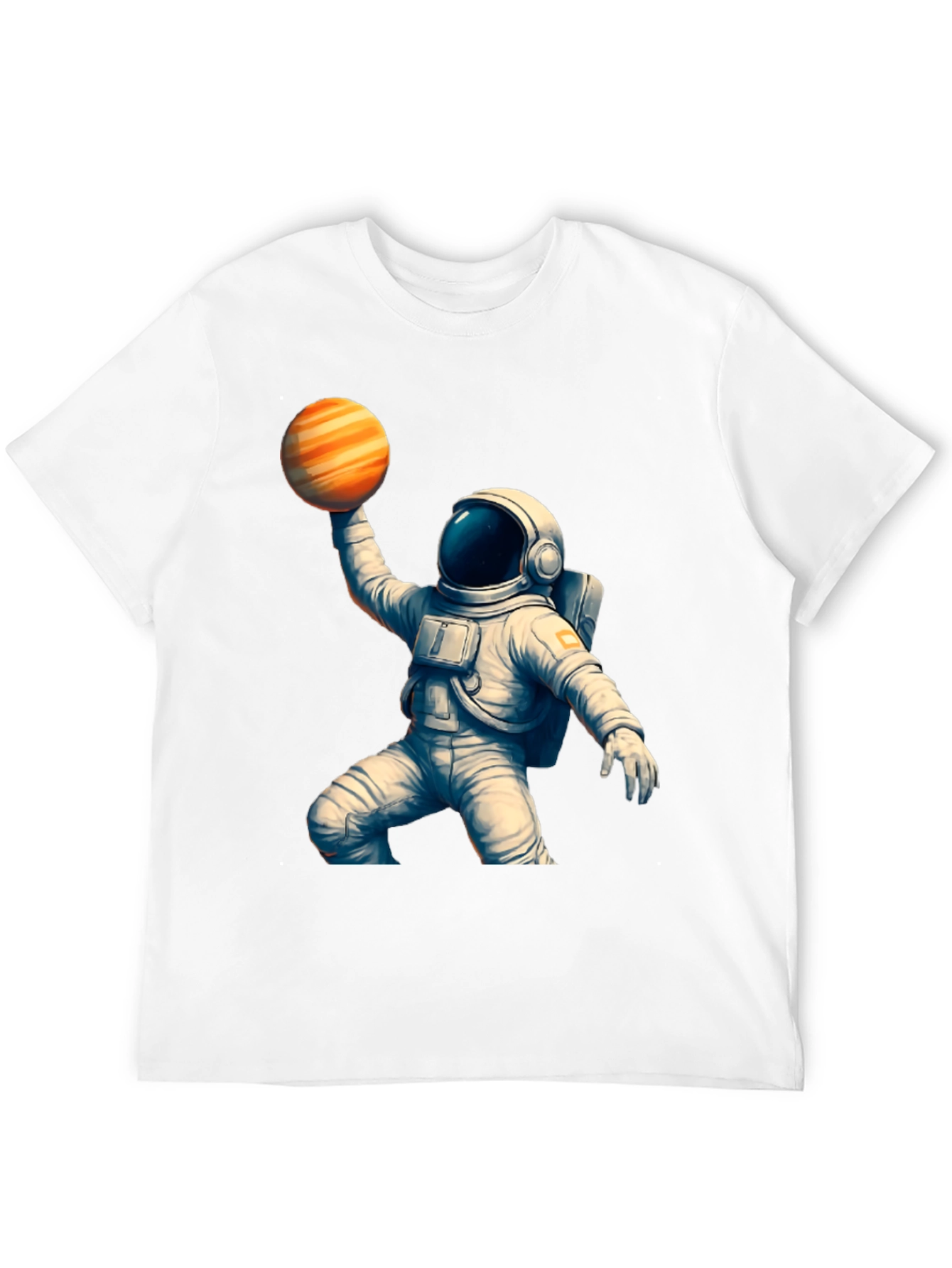 Black Astronaut Holding Planet T-Shirt - Space Lover Gift view 12