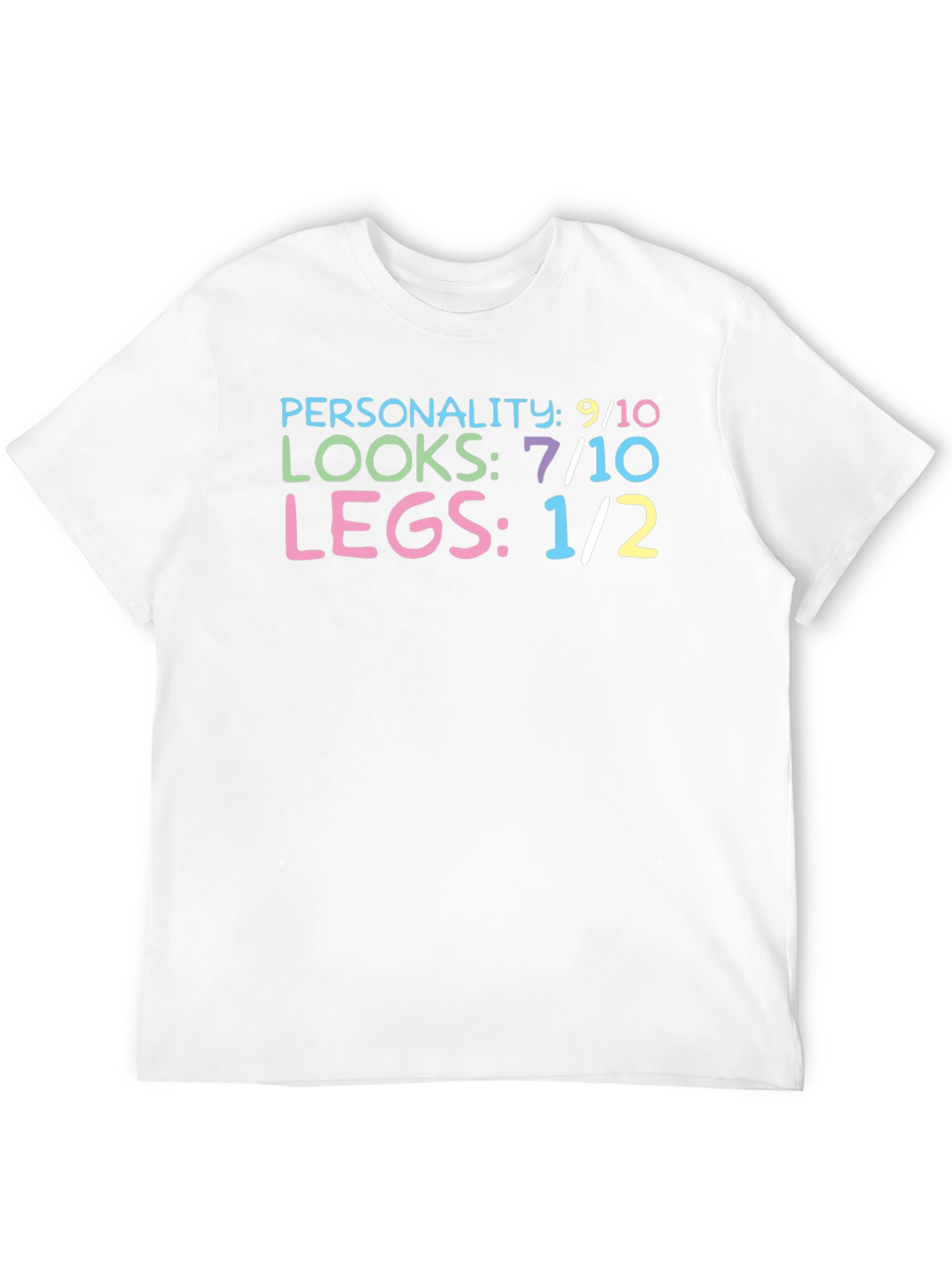 Black Funny "Personality Looks Legs" Graphic T-Shirt view 12