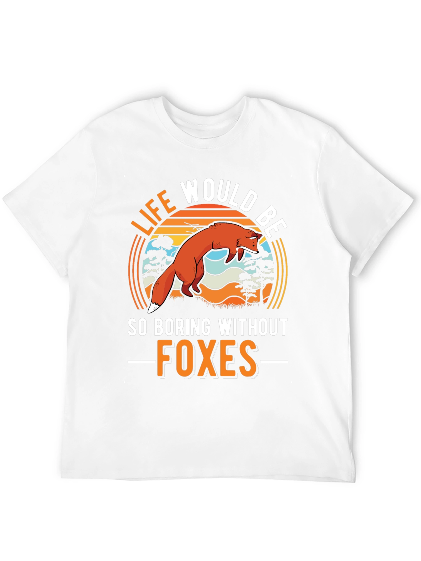 Black Life Would Be So Boring Without Foxes Black T-Shirt view 12