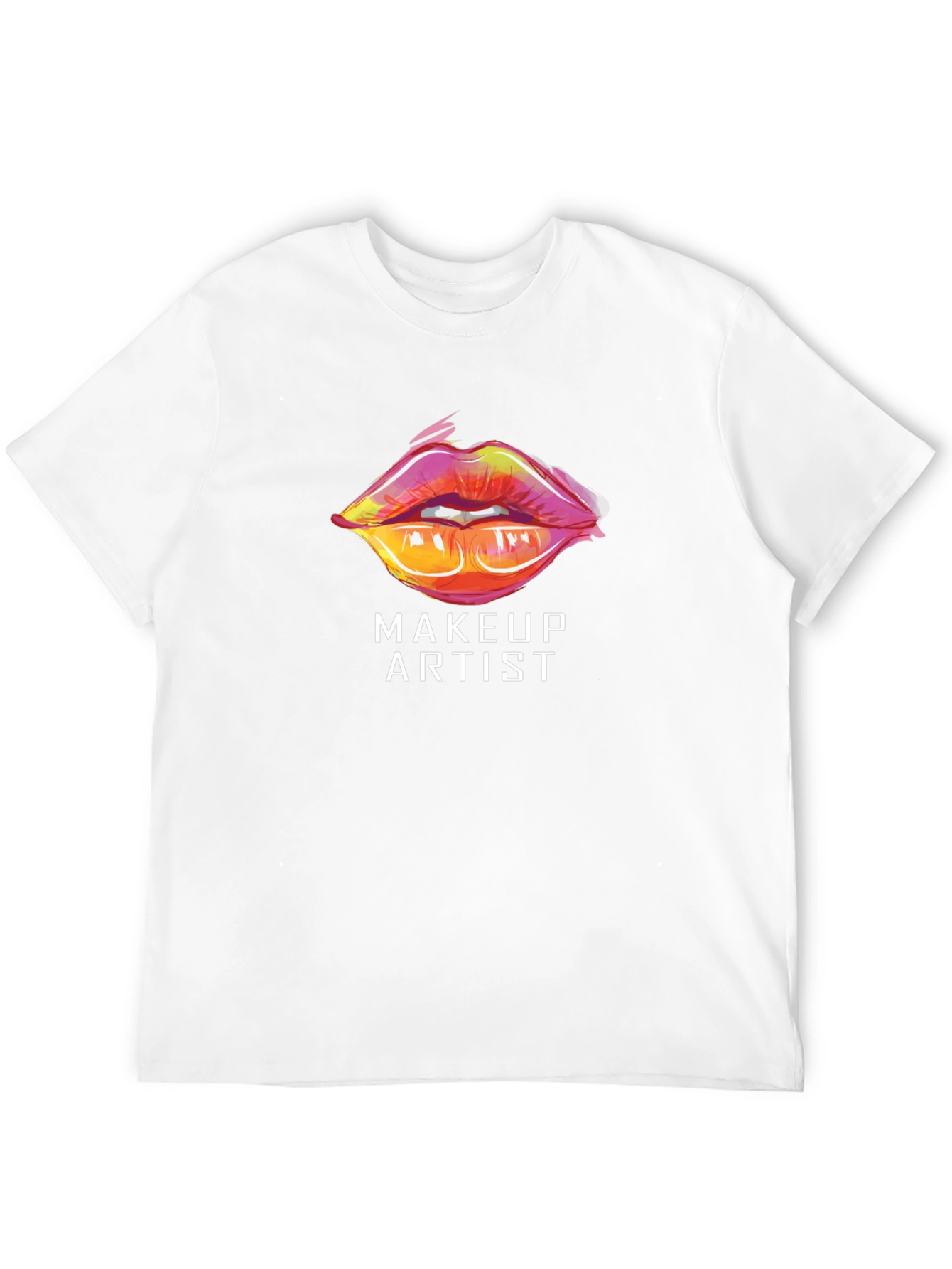 Black Makeup Artist Lips Graphic Tee - Stylish Crew Neck T-Shirt view 12