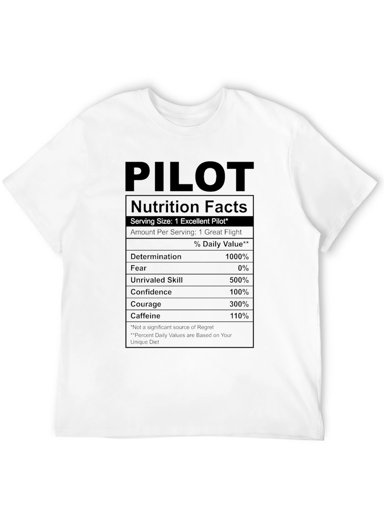 Black Pilot Nutrition Facts T-Shirt - Fly High! view 12