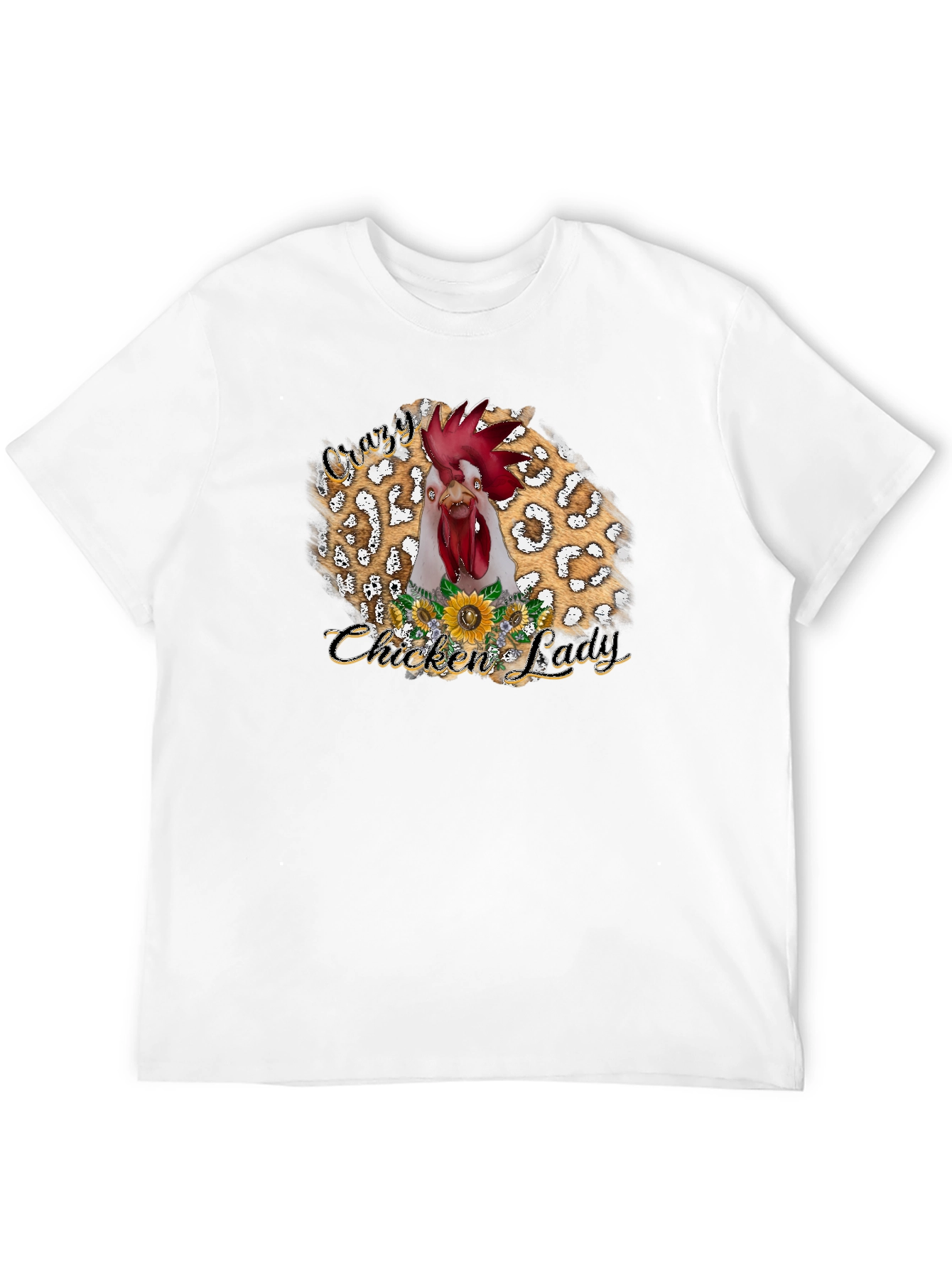 Black Crazy Chicken Lady T-Shirt view 12