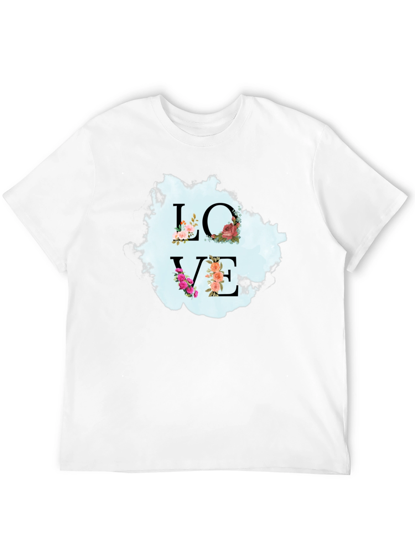 Black Floral Love T-Shirt - Stylish Graphic Tee view 12
