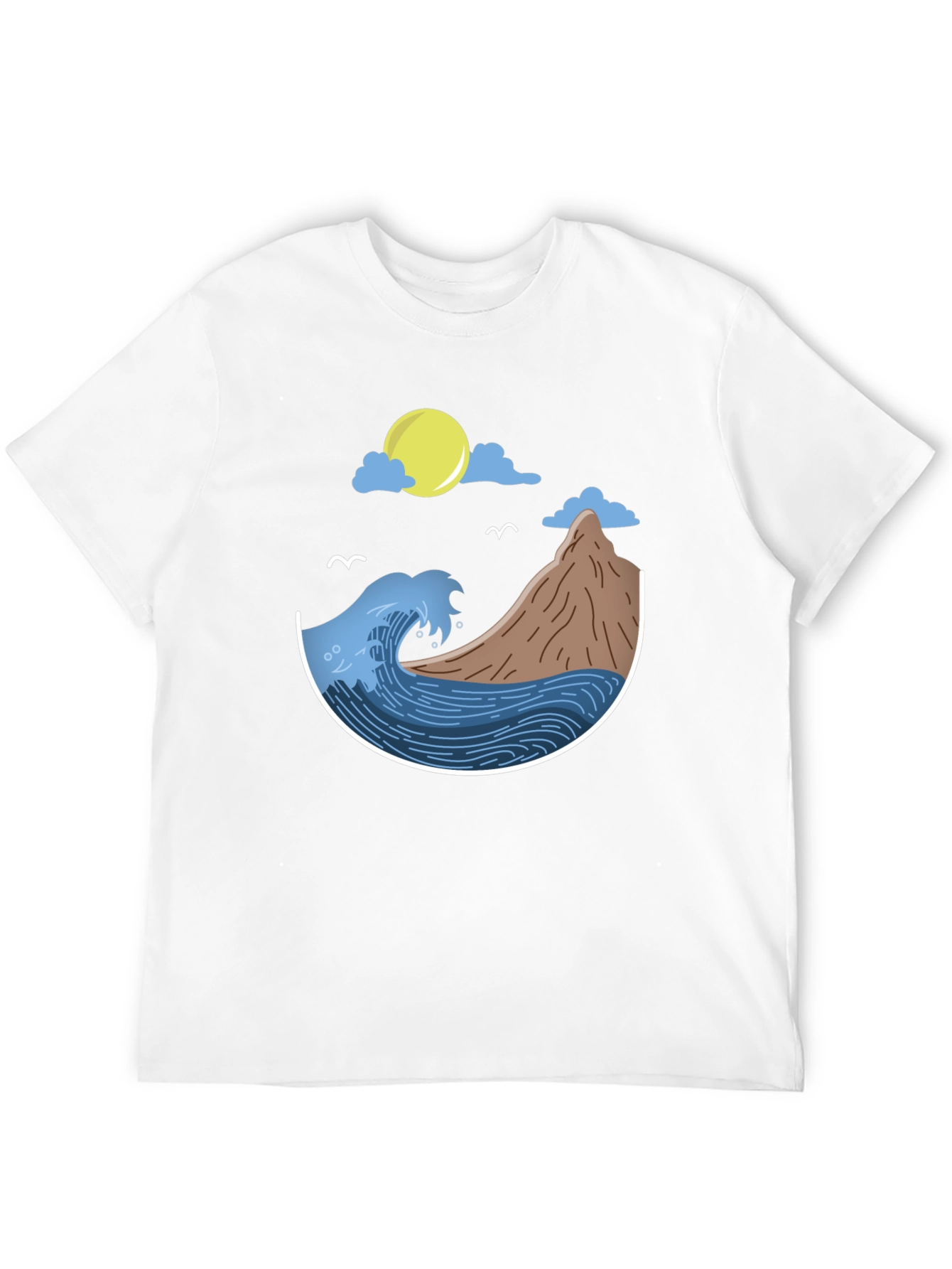 Black Ocean Scene Graphic T-Shirt - Black view 12