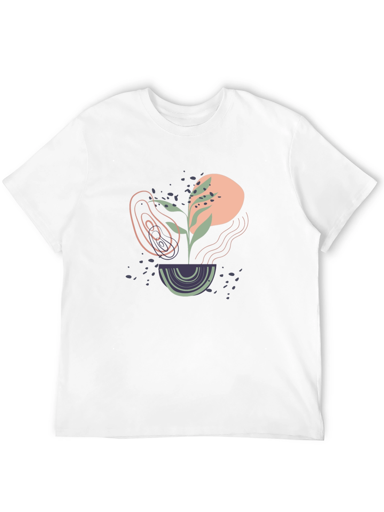 Black Abstract Plant Graphic Black Tee view 12