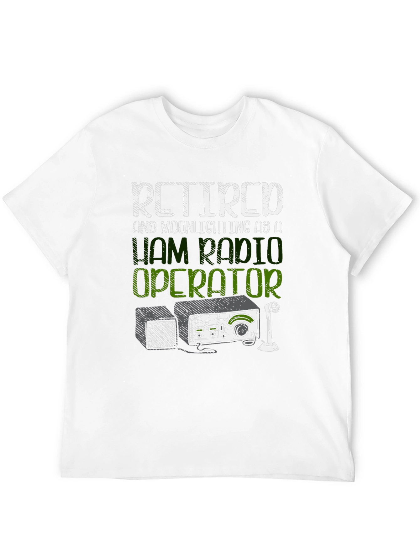 Black Retired Ham Radio Operator T-Shirt view 12