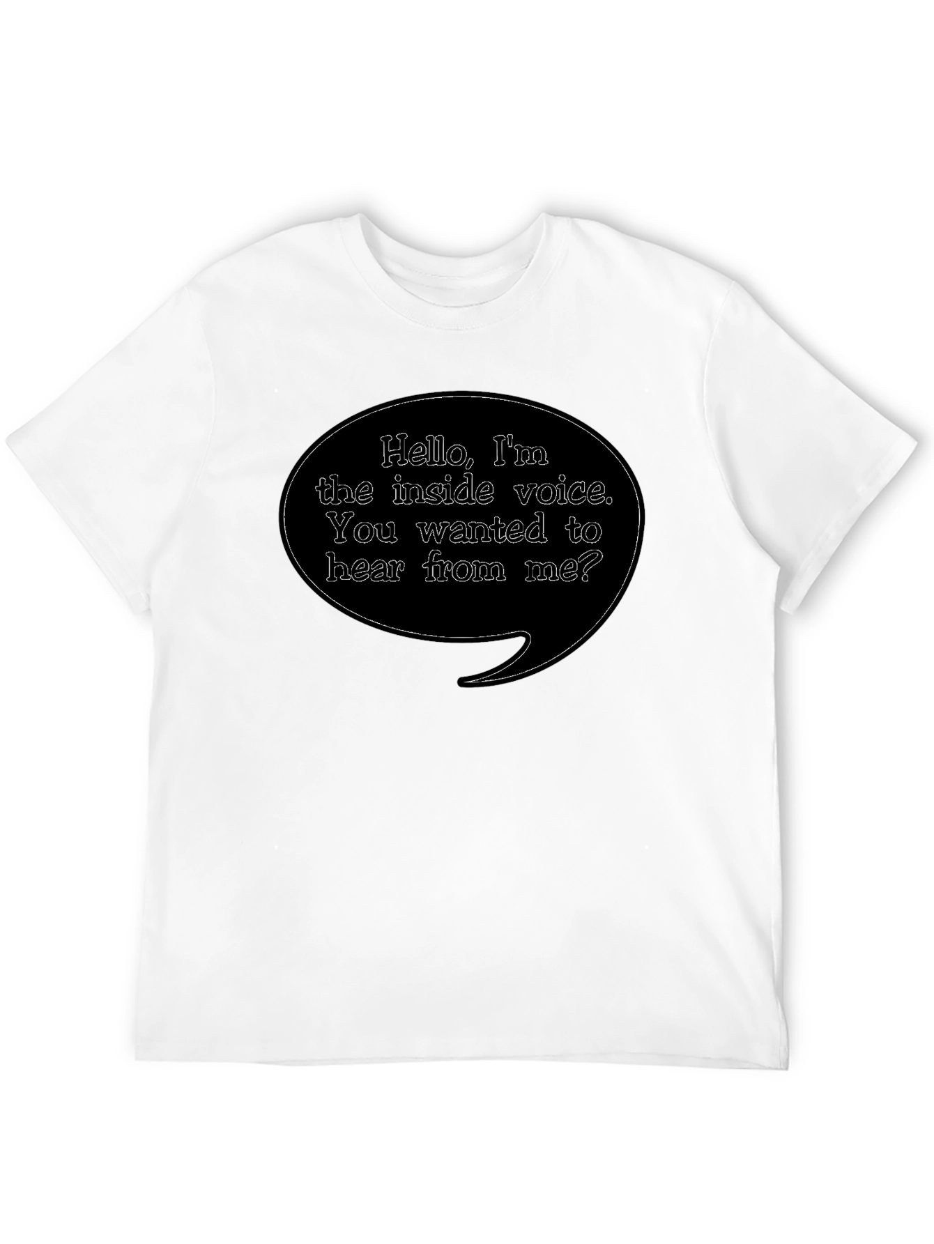 Black Inside Voice Graphic Tee - Funny Black T-Shirt view 12