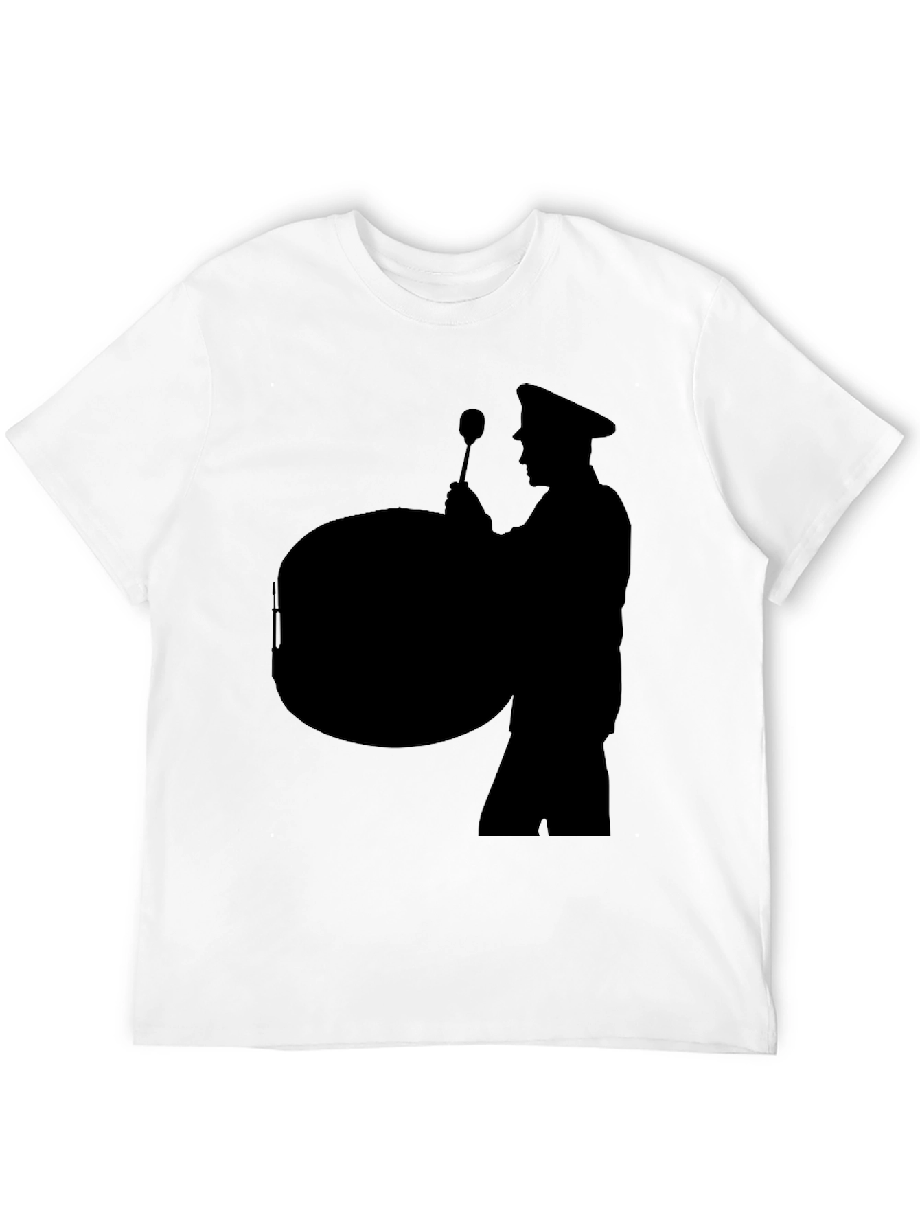 Black Silhouette Drummer Black T-Shirt view 12