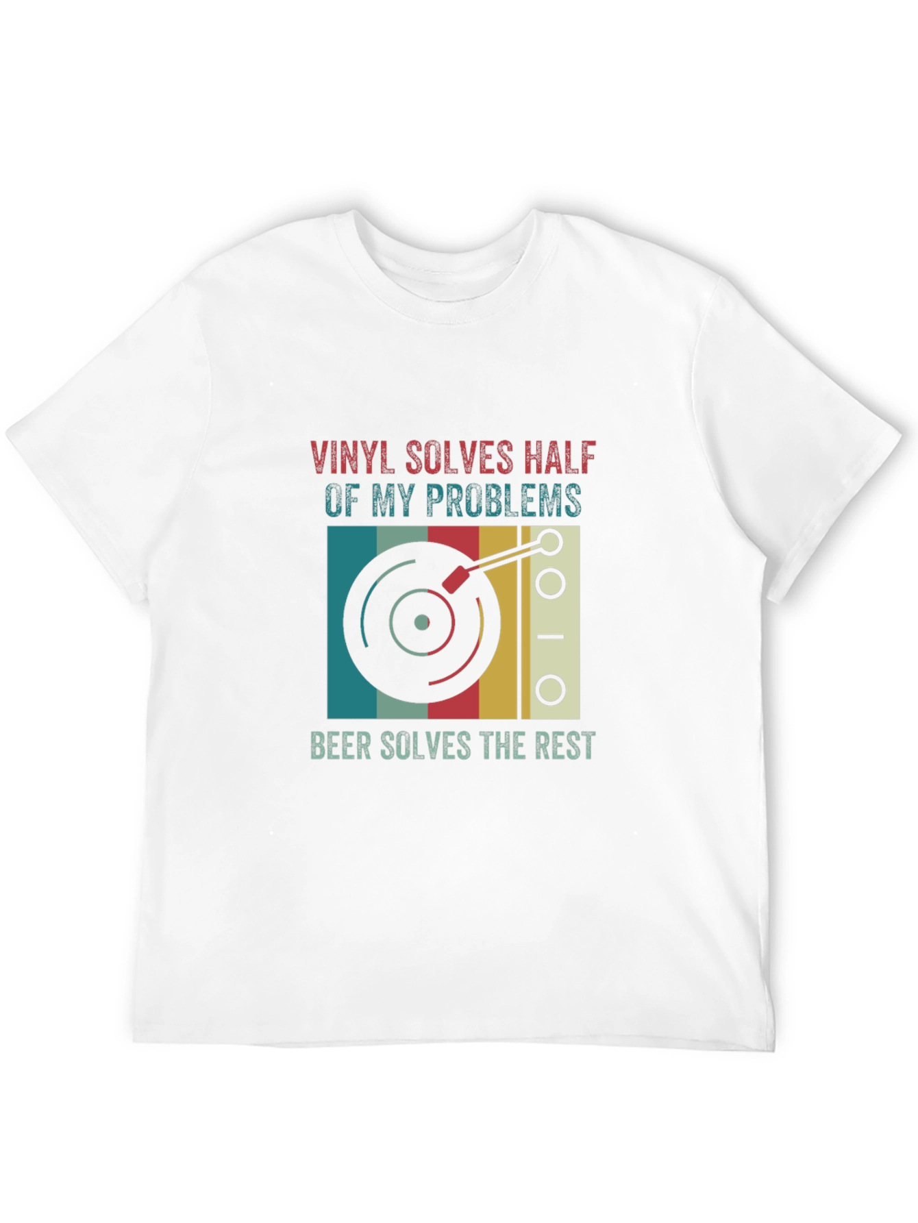 Black Vinyl and Beer Humor T-Shirt view 12