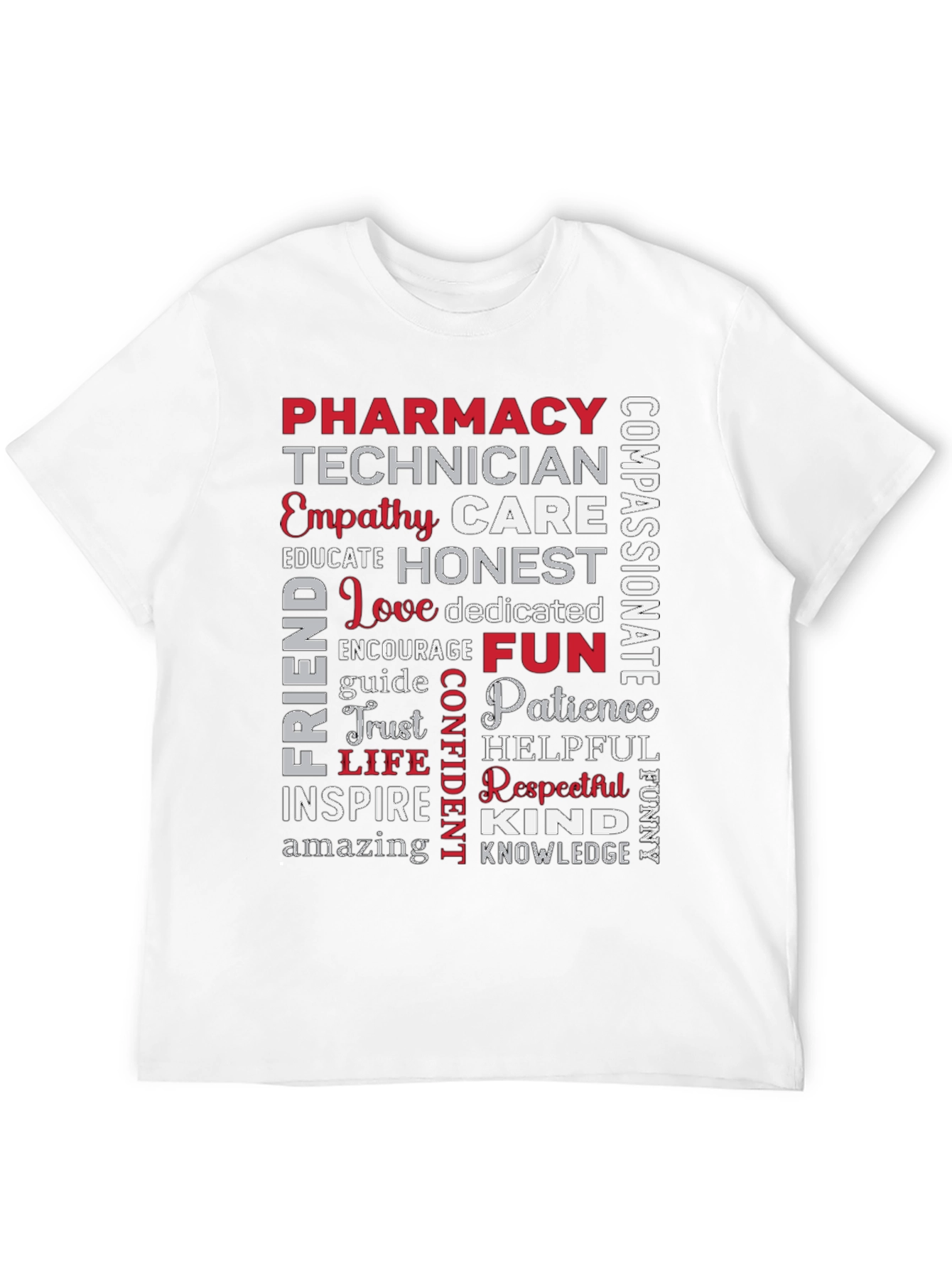Black Pharmacy Technician Word Art T-Shirt view 12