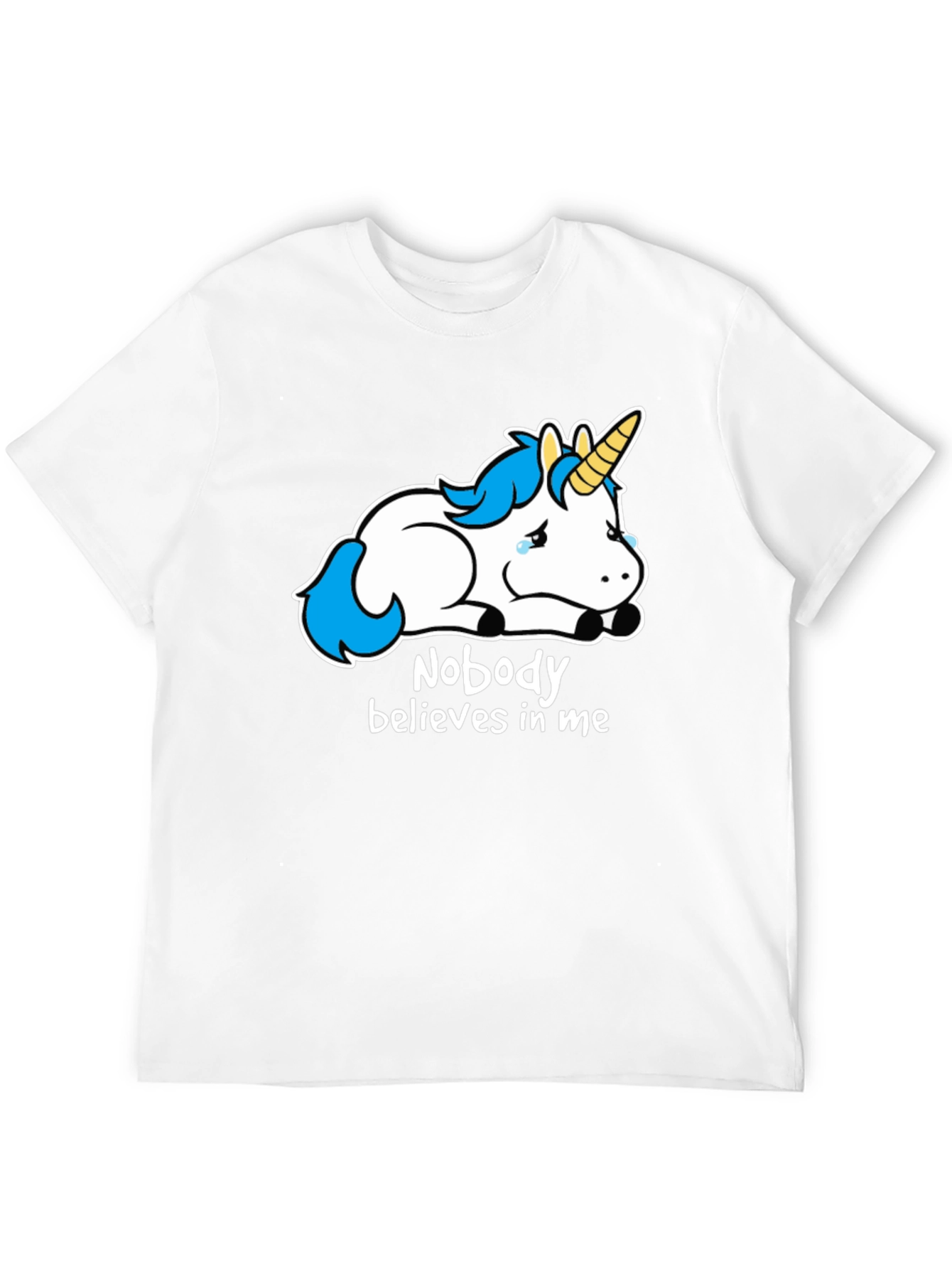 Black Sad Unicorn Graphic Tee - Nobody Believes view 12