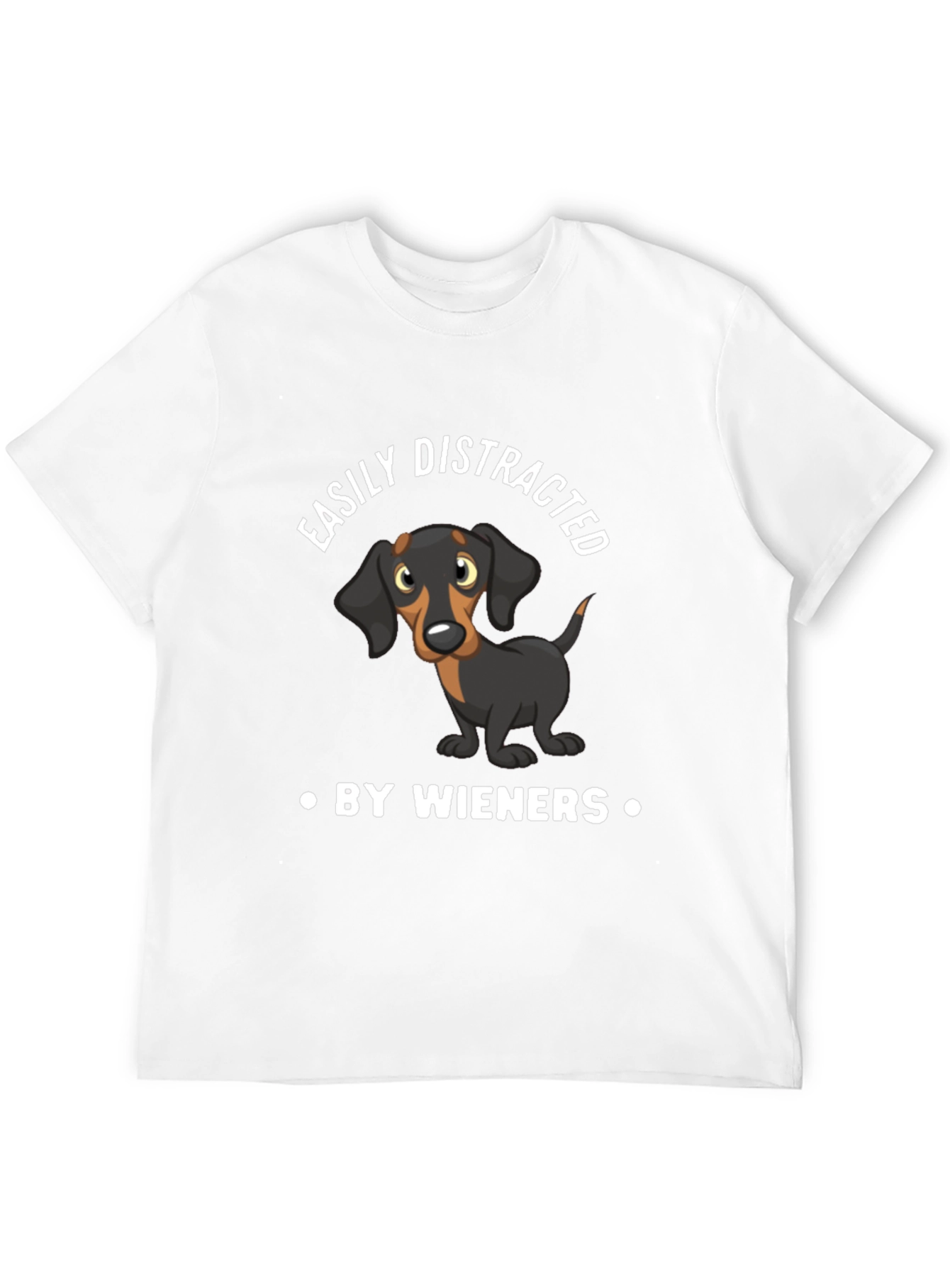 Black Funny Dachshund Wieners Men's Black T-Shirt view 12