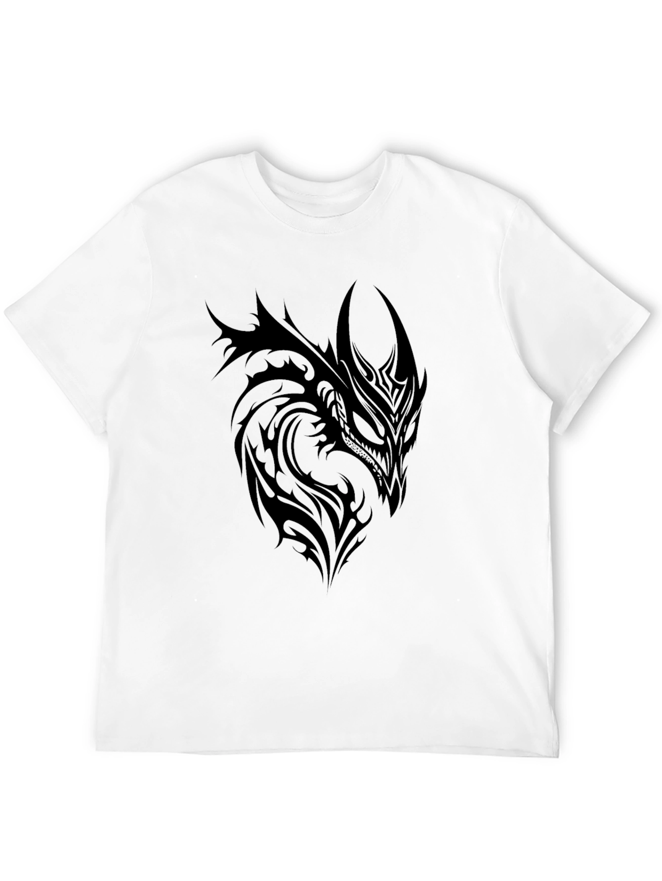 Black Tribal Dragon Graphic Tee - Black view 12