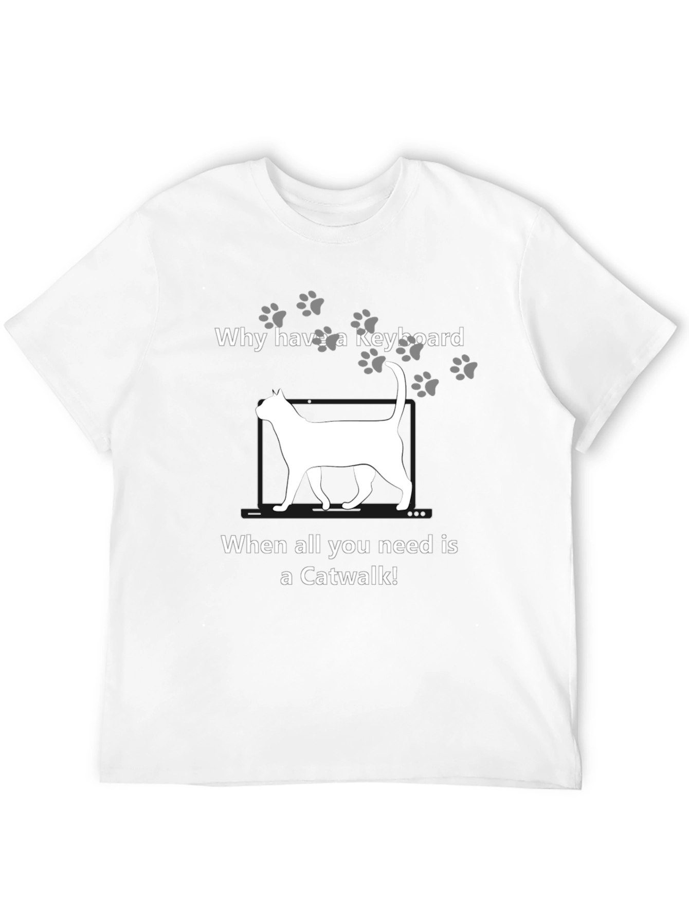 Black Catwalk Keyboard Cat Lover T-Shirt view 12