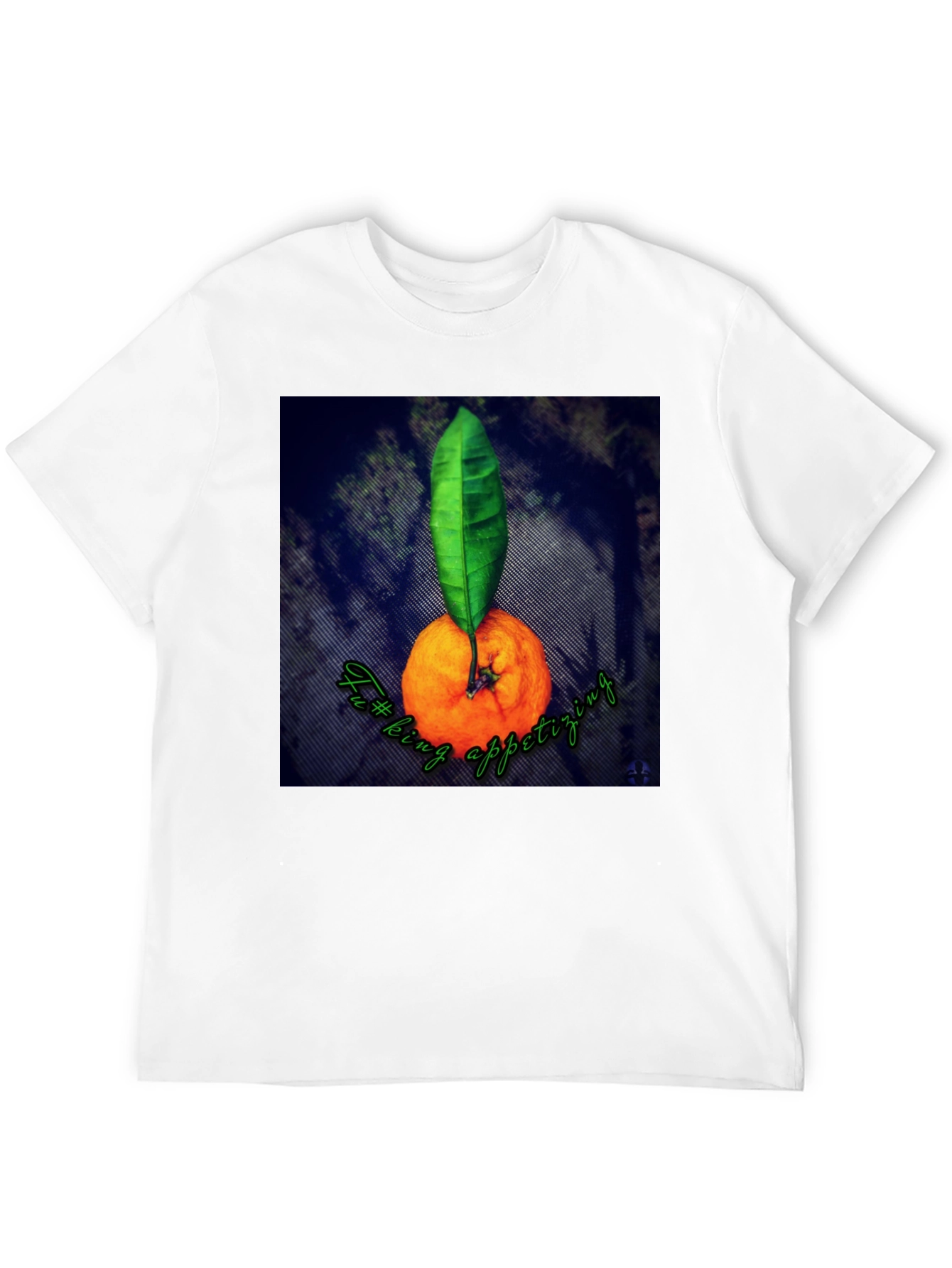 Black Orange & Leaf Graphic Tee - Fun Foodie Shirt view 12