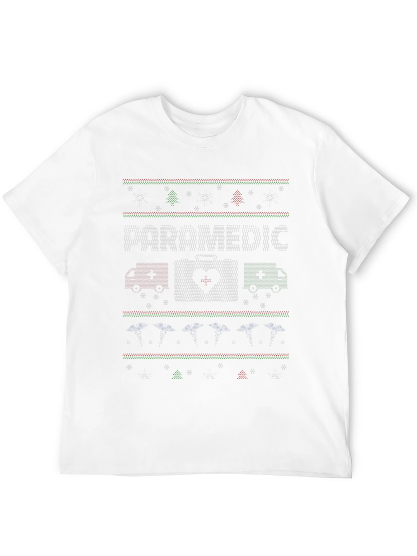 Black Paramedic Ugly Christmas Sweater T-Shirt view 12