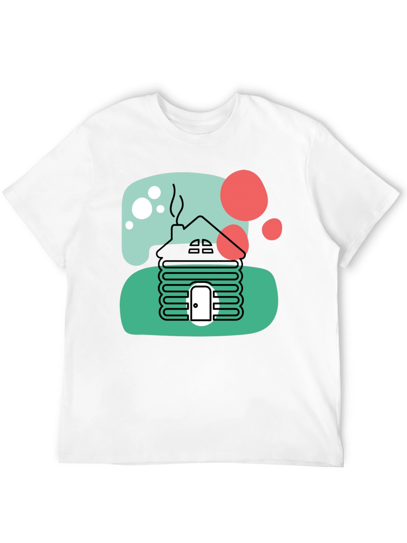 Black Cabin T-Shirt, Novelty Graphic Tee view 12