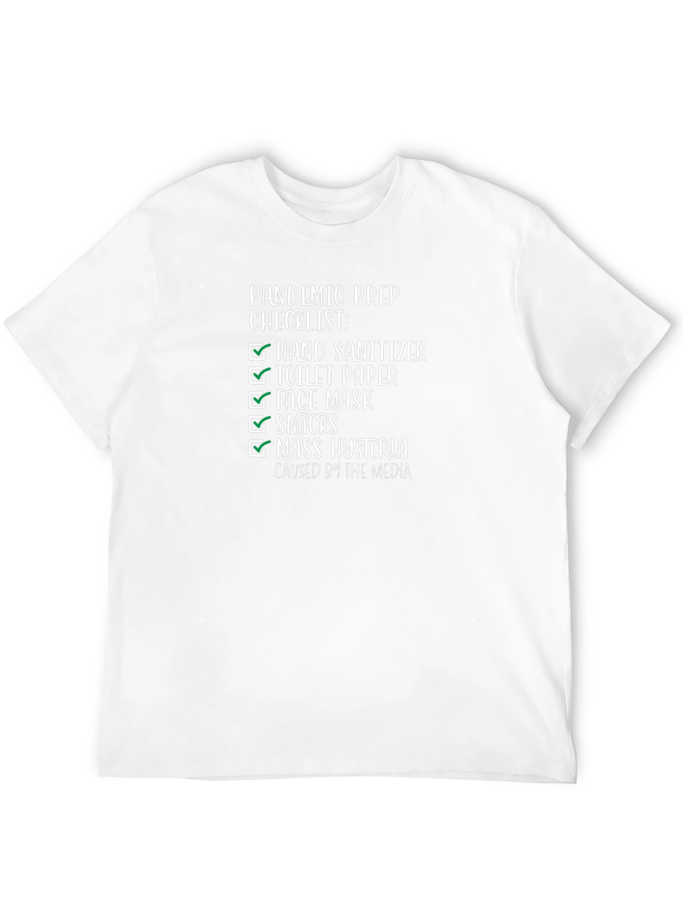 Black Pandemic Prep Checklist Funny T-Shirt view 12