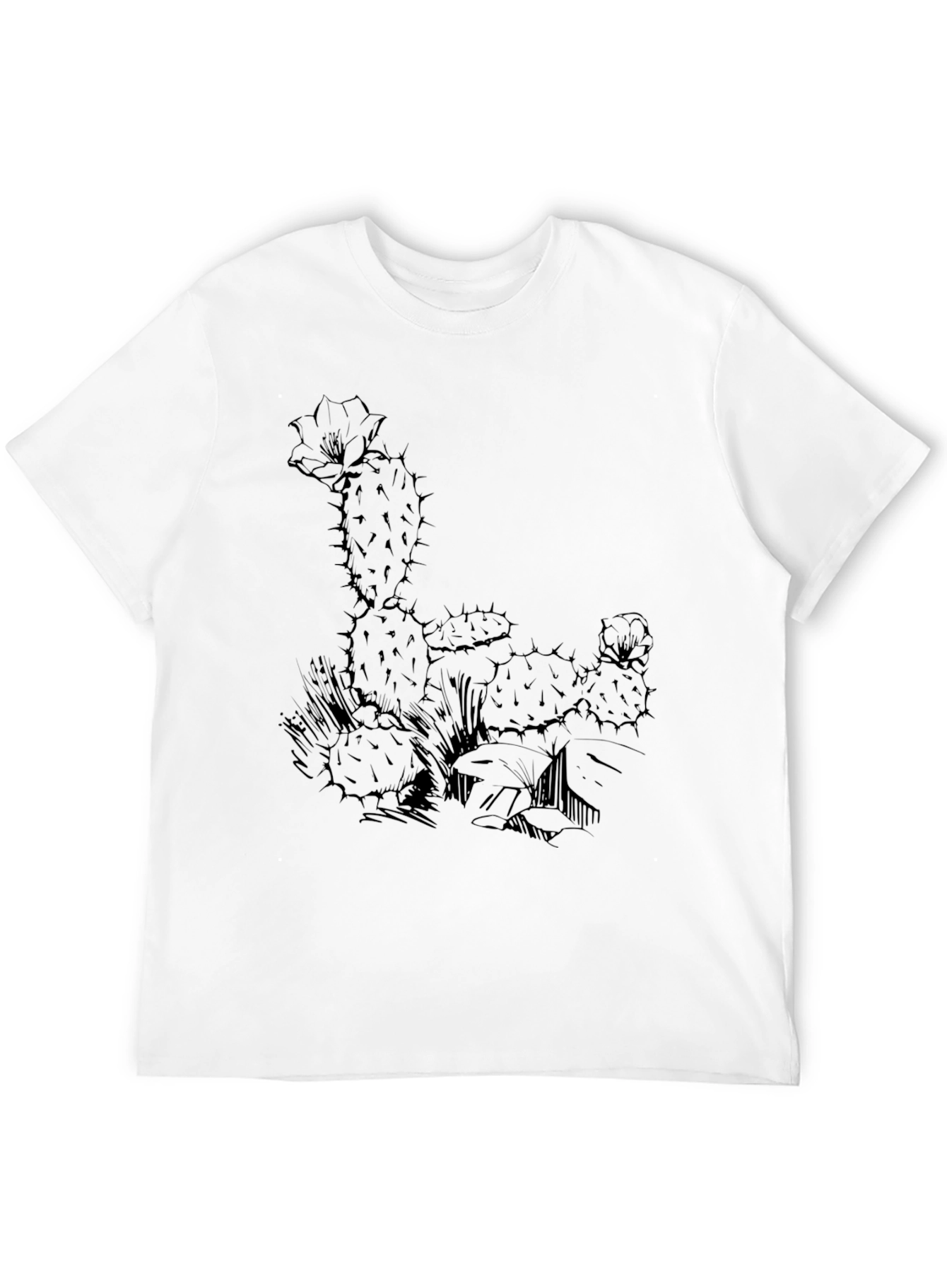 Black Black Cactus Graphic Print T-Shirt view 12