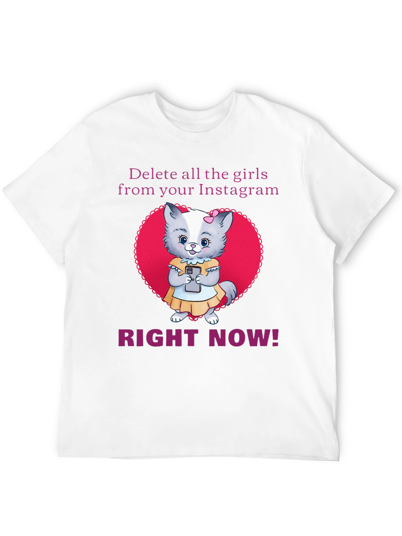 Black Funny Delete Girls Instagram T-Shirt view 12