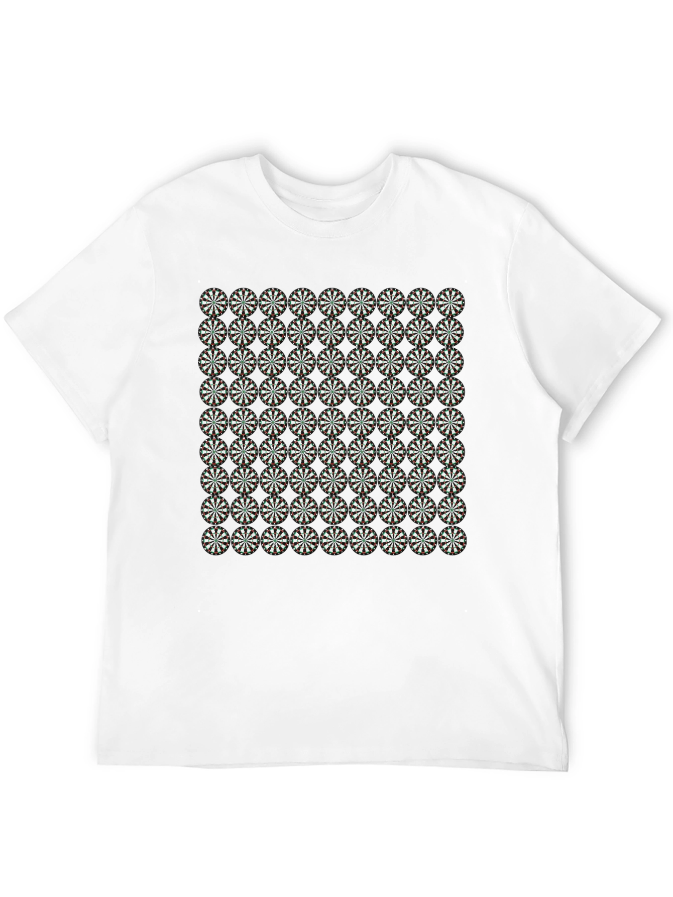 Black Geometric Floral Pattern Black T-Shirt view 12