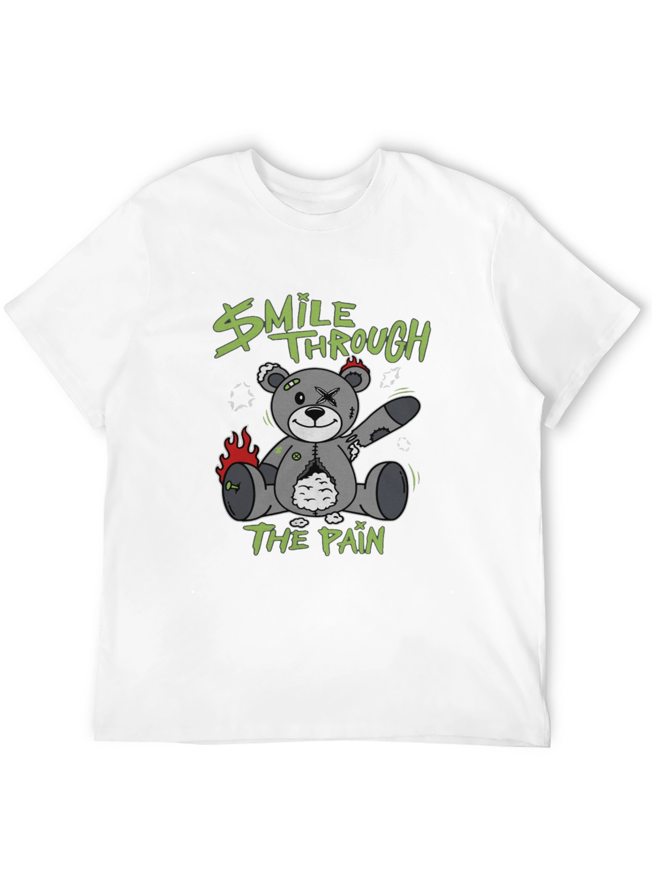 Black Smile Through The Pain Graphic T-Shirt view 12