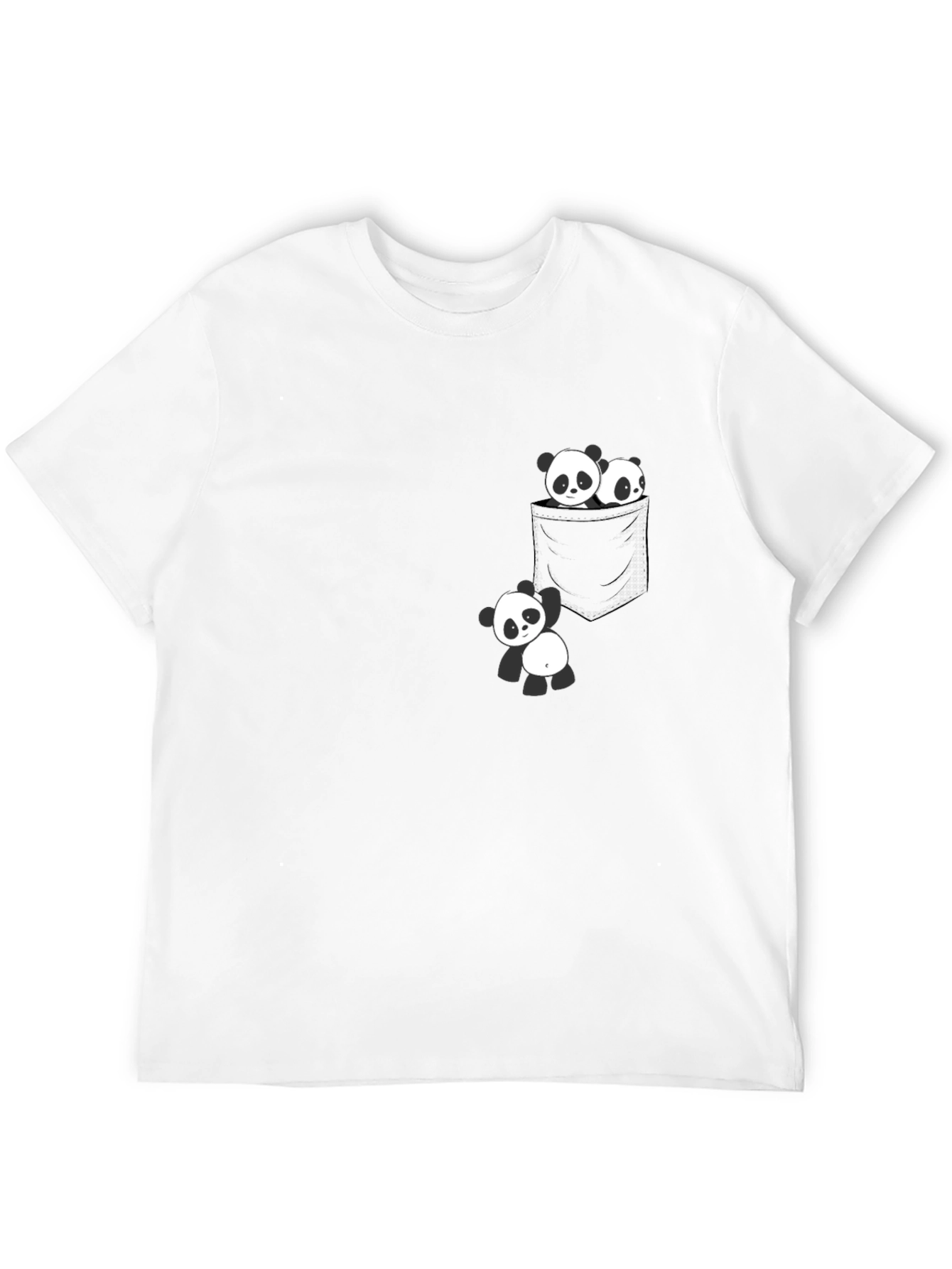 Black Panda Pocket Tee - Cute Graphic T-Shirt view 12