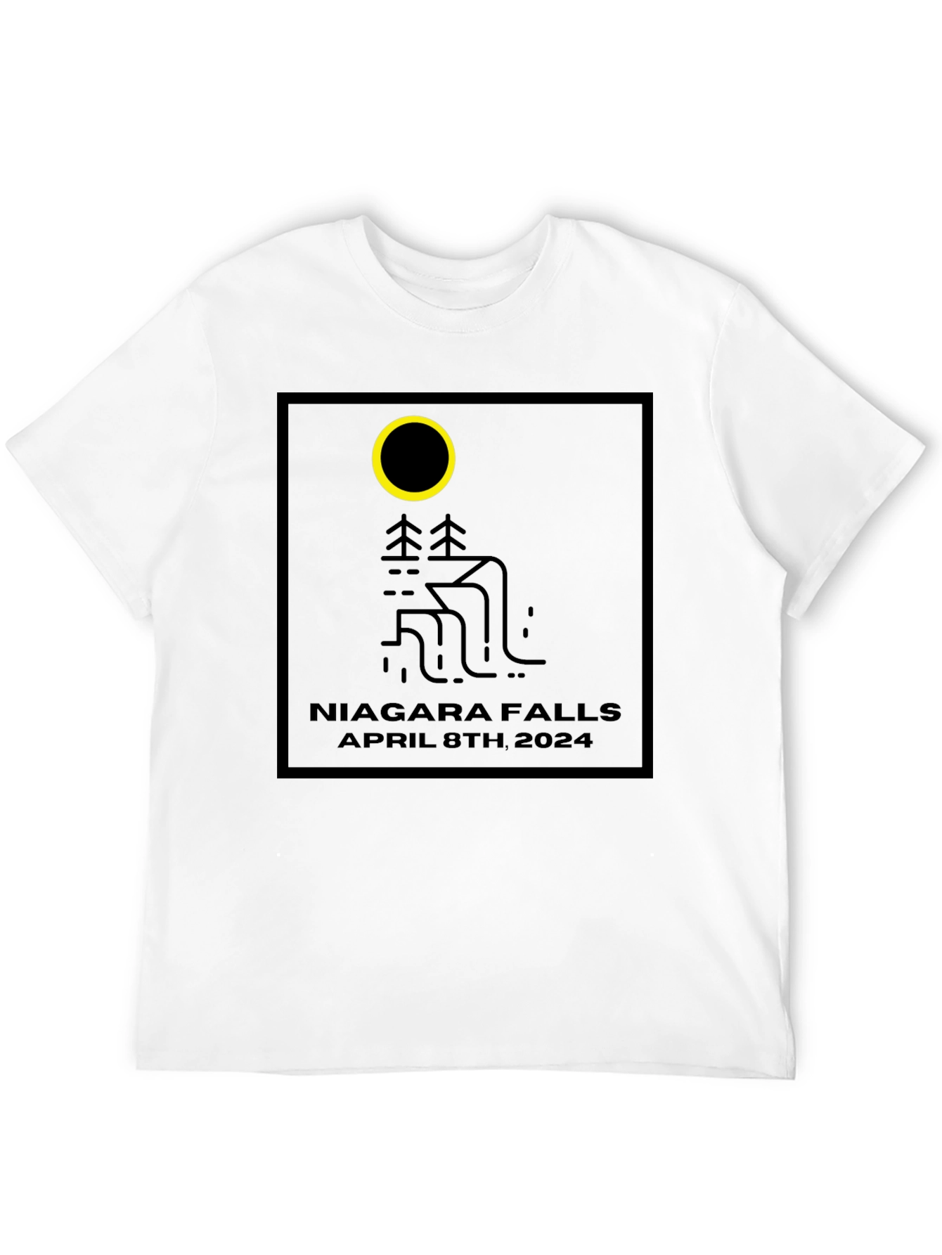 Black Niagara Falls April 8th 2024 Black T-Shirt view 12