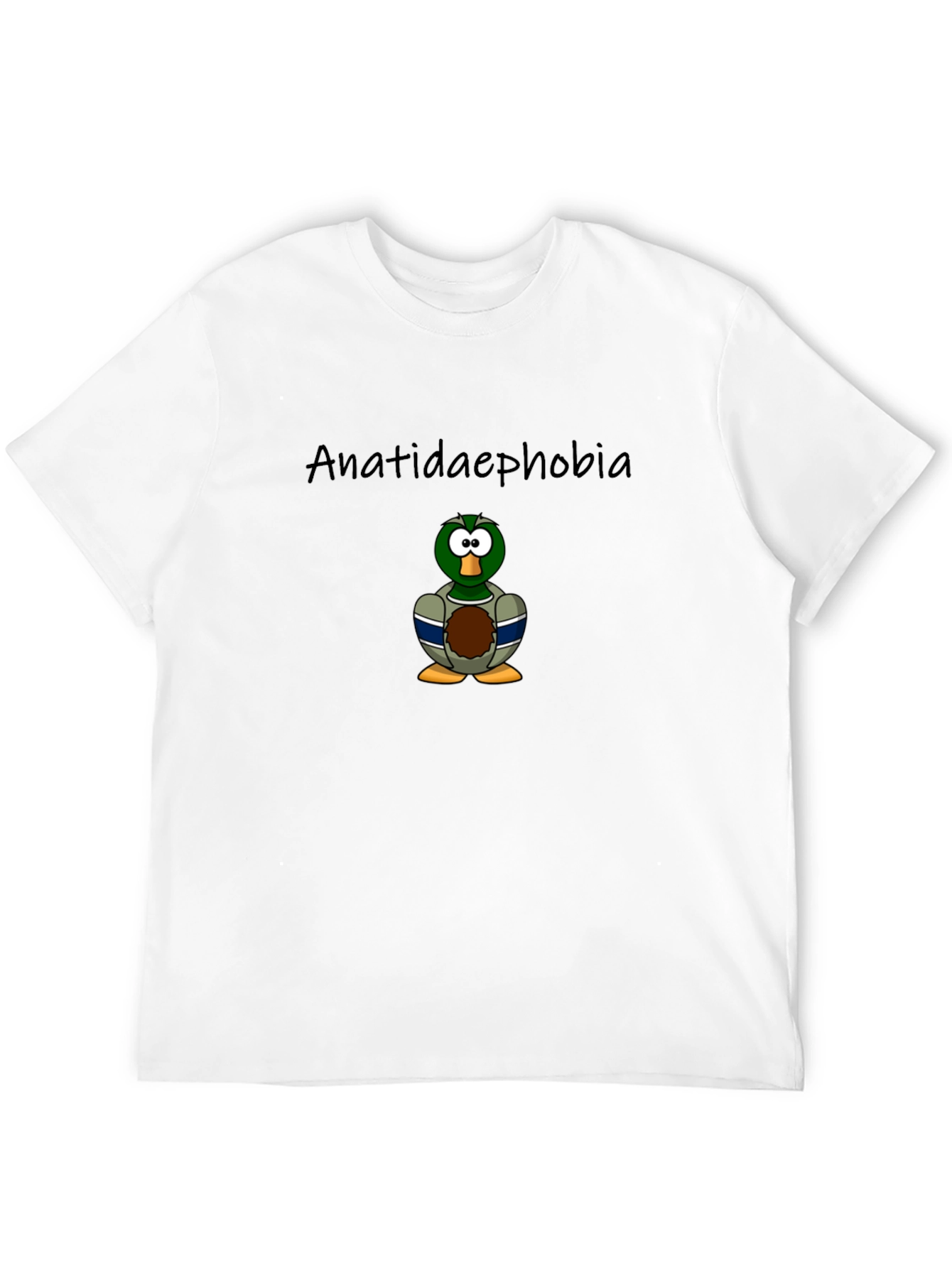 Black Anatidaephobia Duck Cartoon T-Shirt view 12