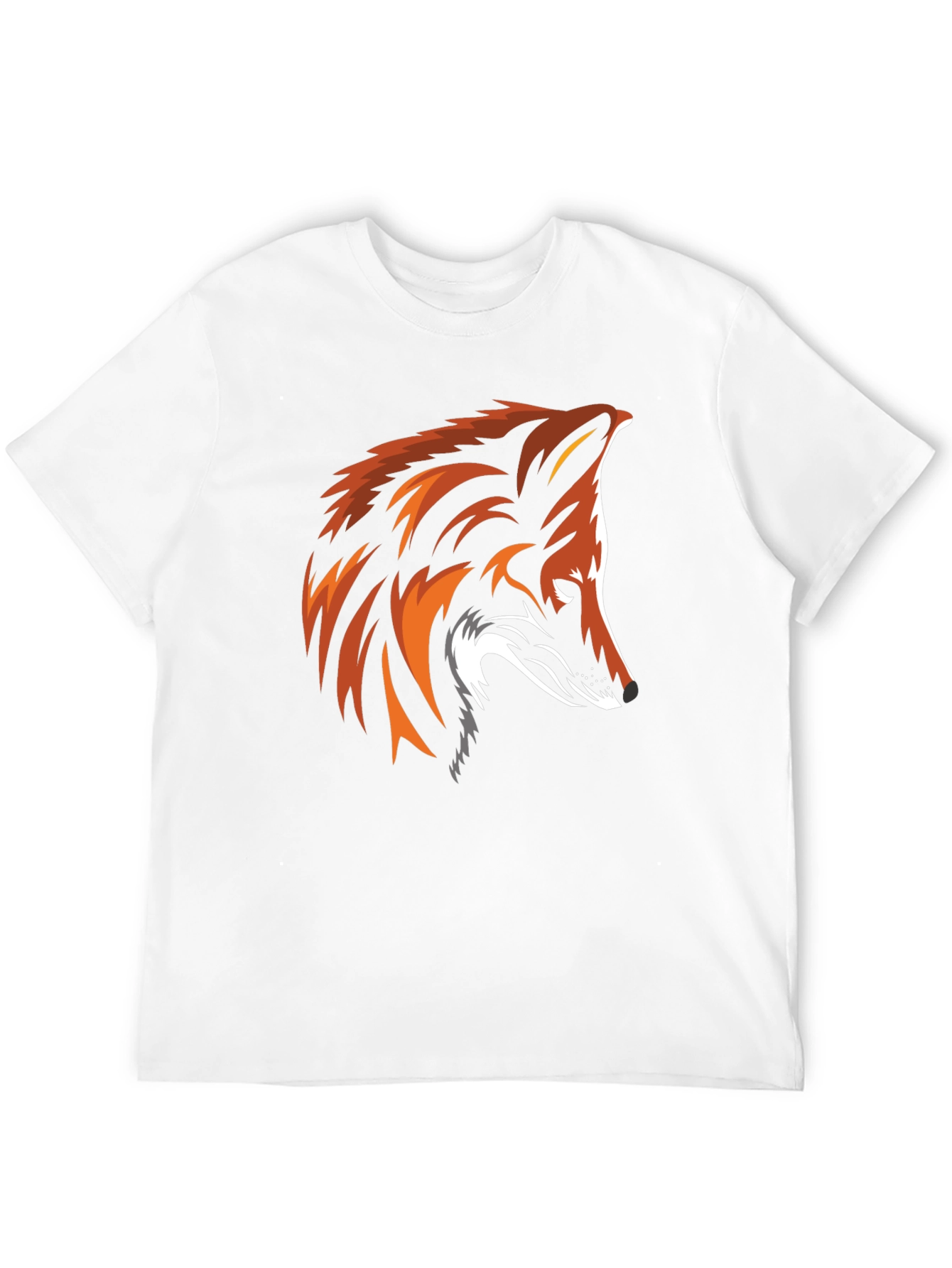 Black Cool Fox Graphic Print Black T-Shirt view 12