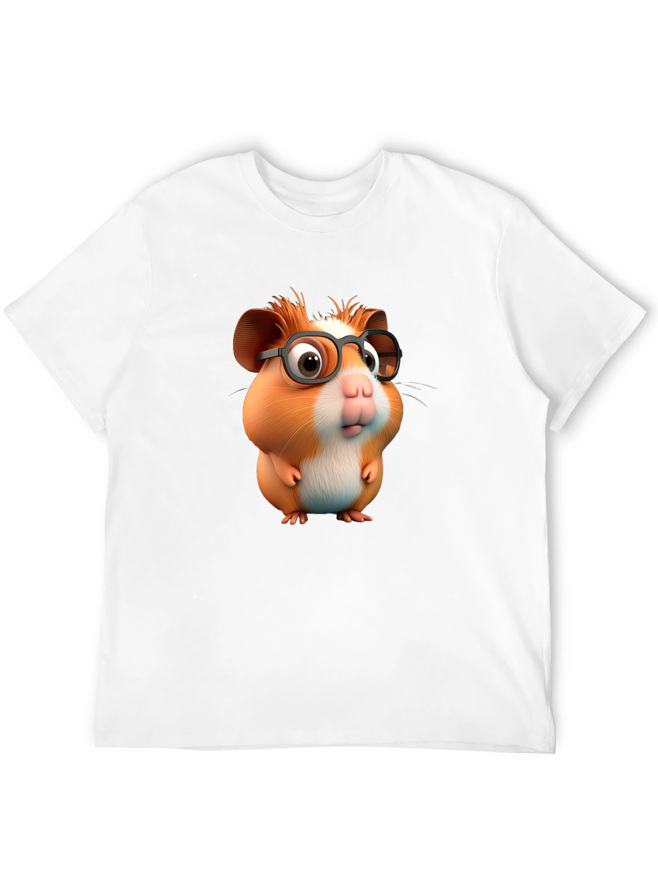Black Cute Hamster with Glasses Graphic Tee view 12